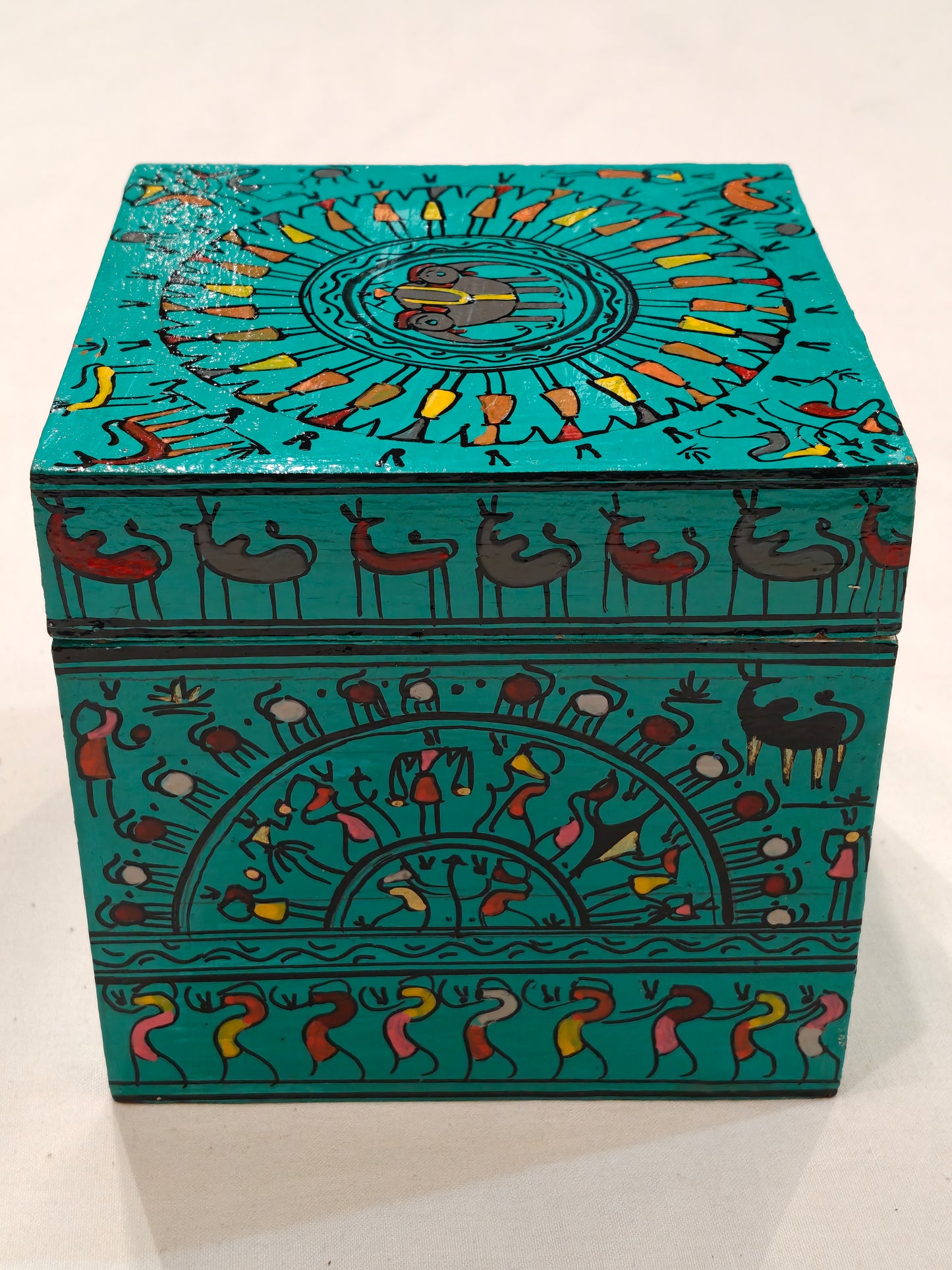 Tribal dances - Handcrafted and Hanpainted MDF box with lid