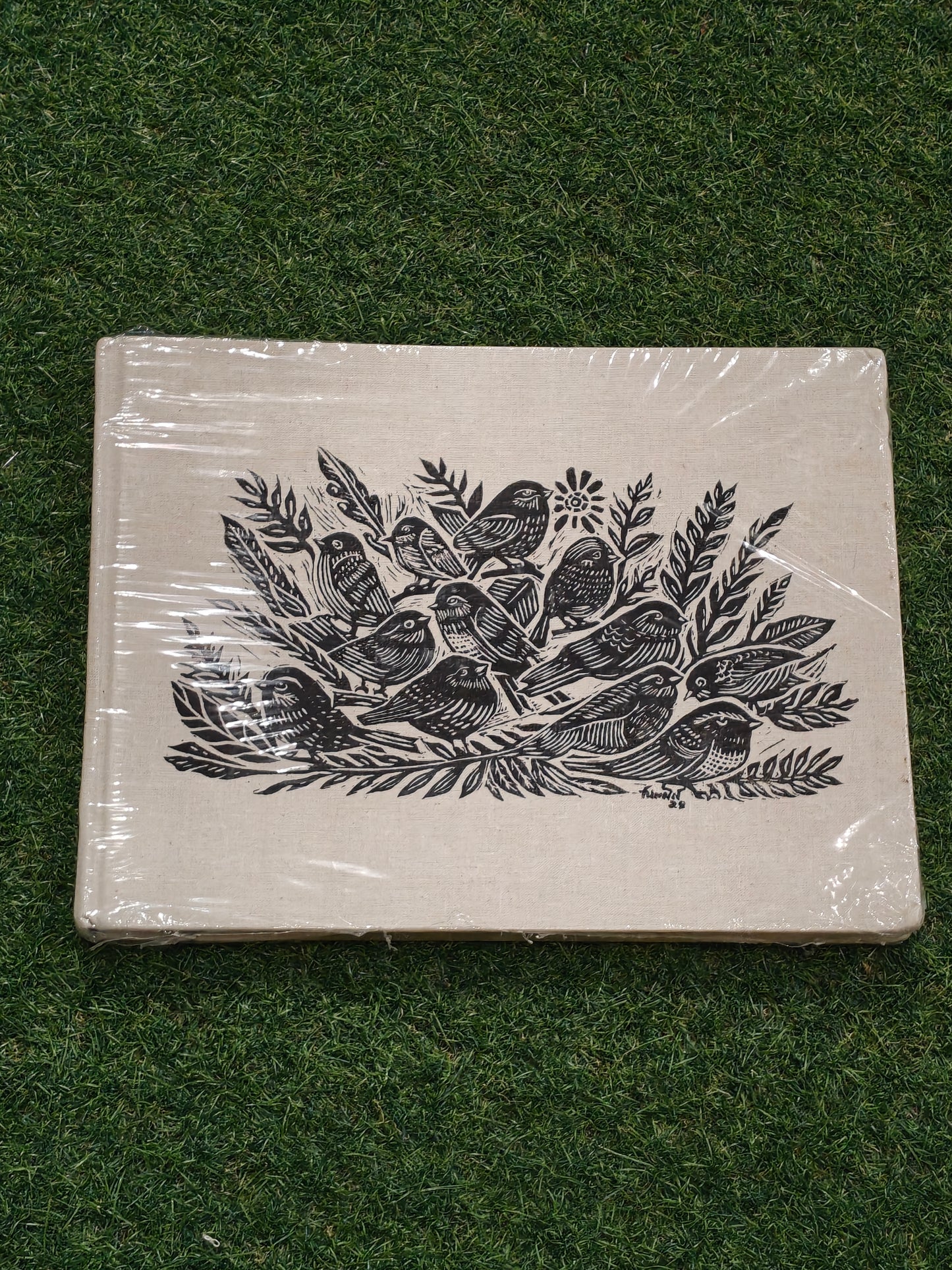 GSM 120 maplitho paper hand bound sketchbook with print of original art as hard cover