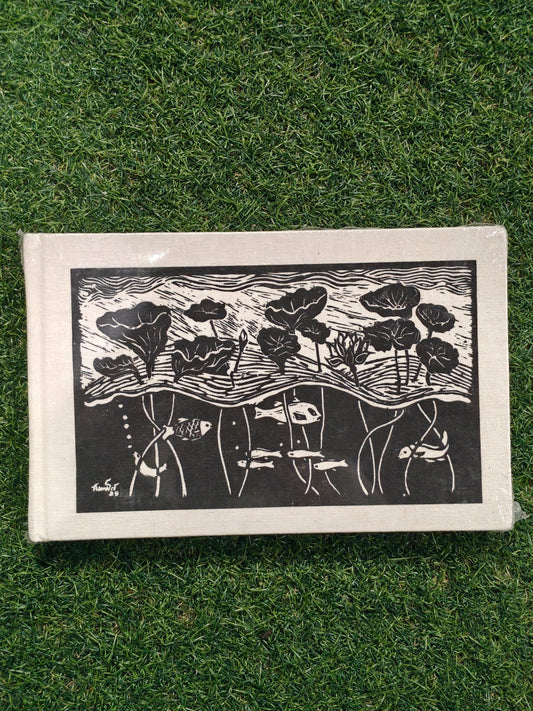 GSM 120 maplitho paper hand bound sketchbook with print of original art as hard cover