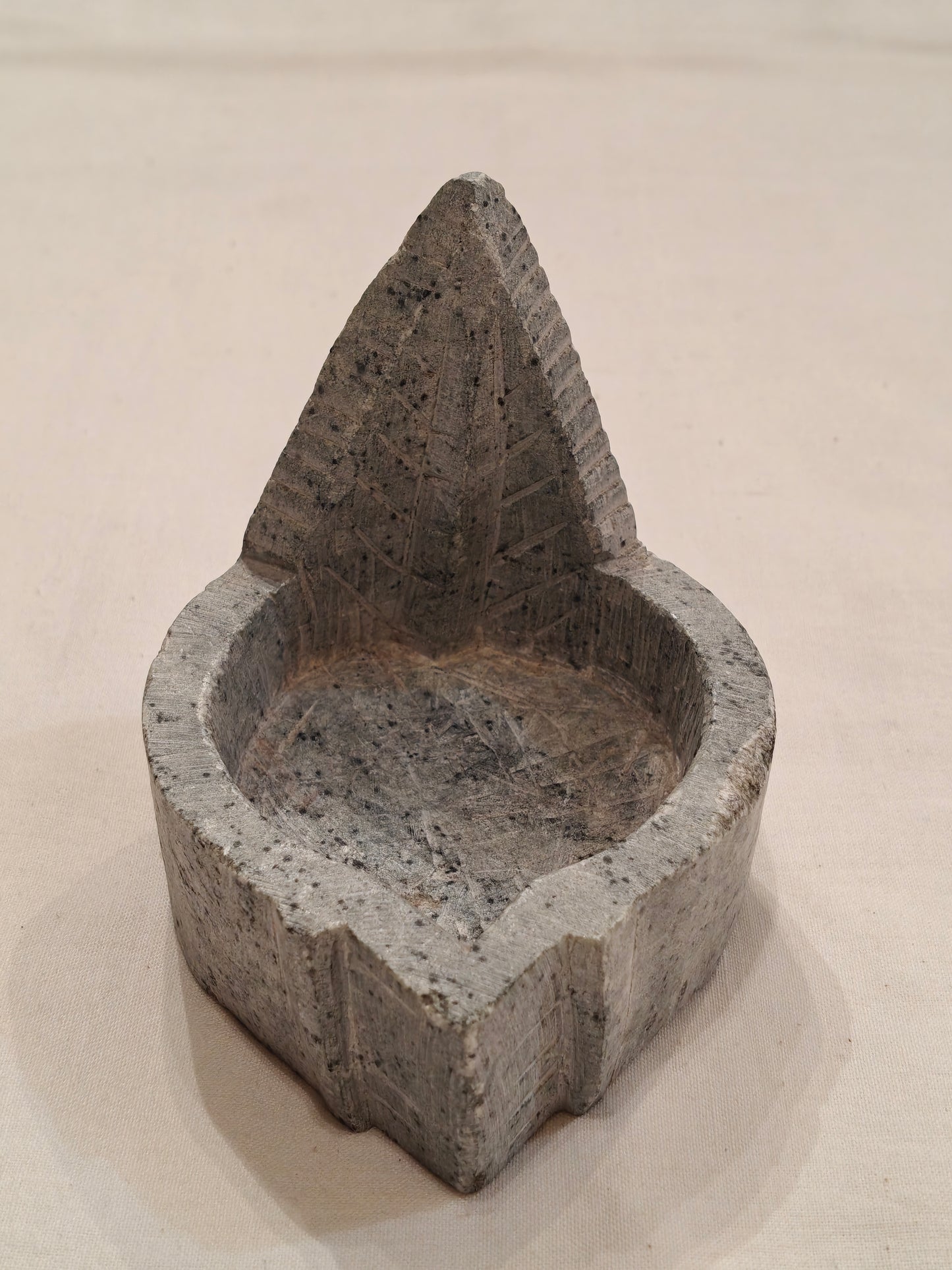 Soap stone handcrafted diya with high back