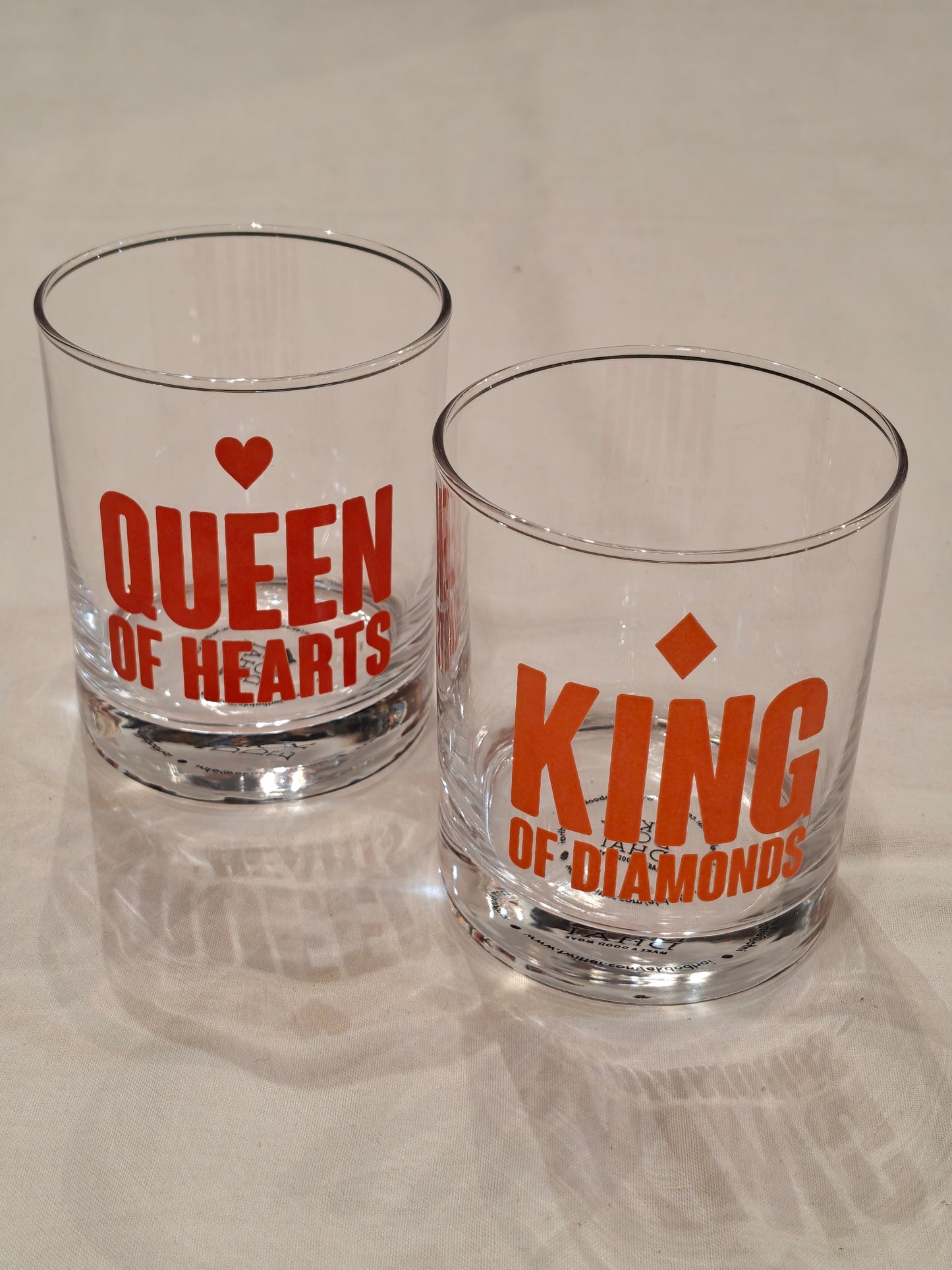 Playing cards theme whiskey glasses - set of 4
