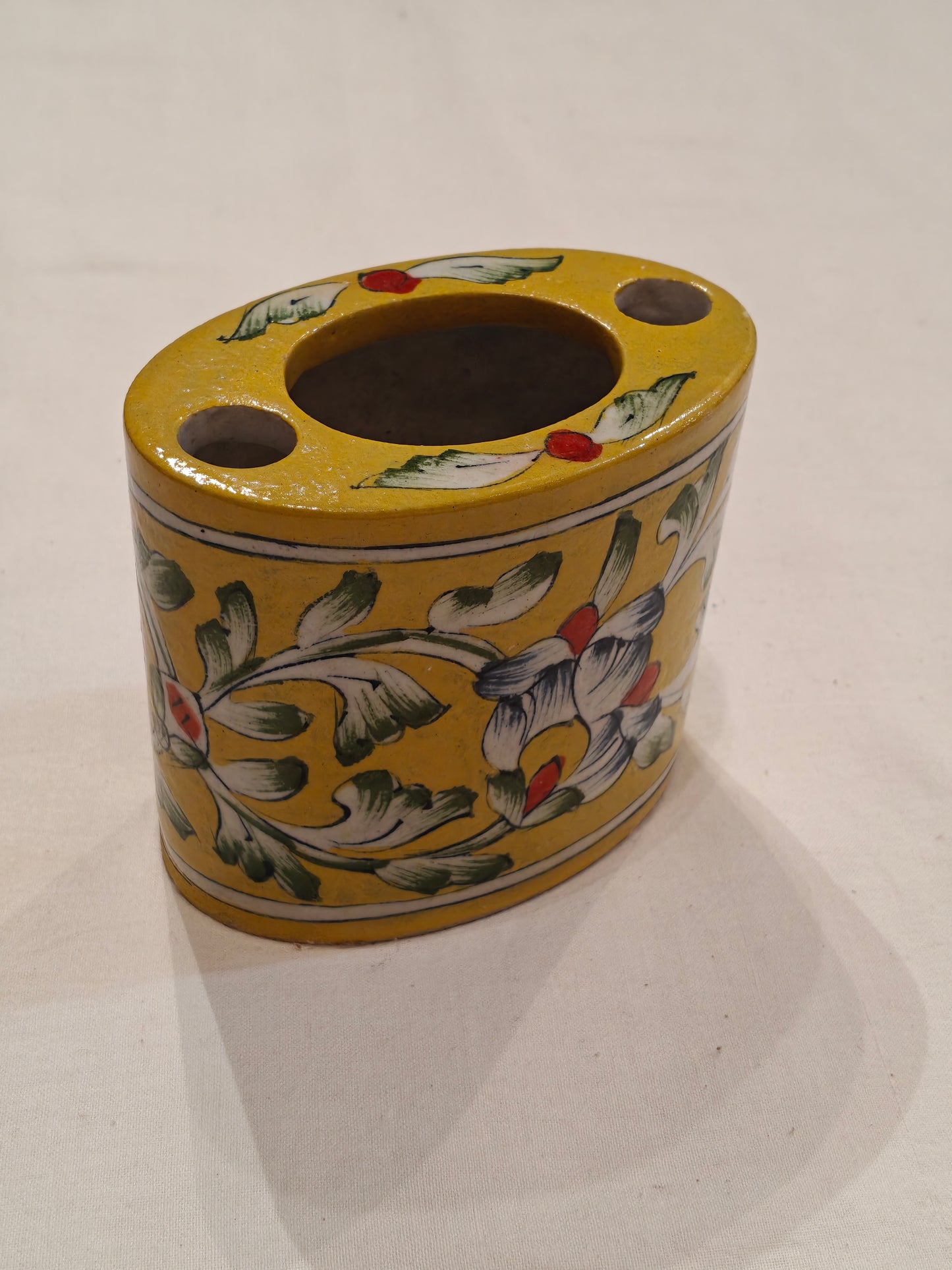 Blue pottery Handcrafted ceramic pen holder / tooth brush holder