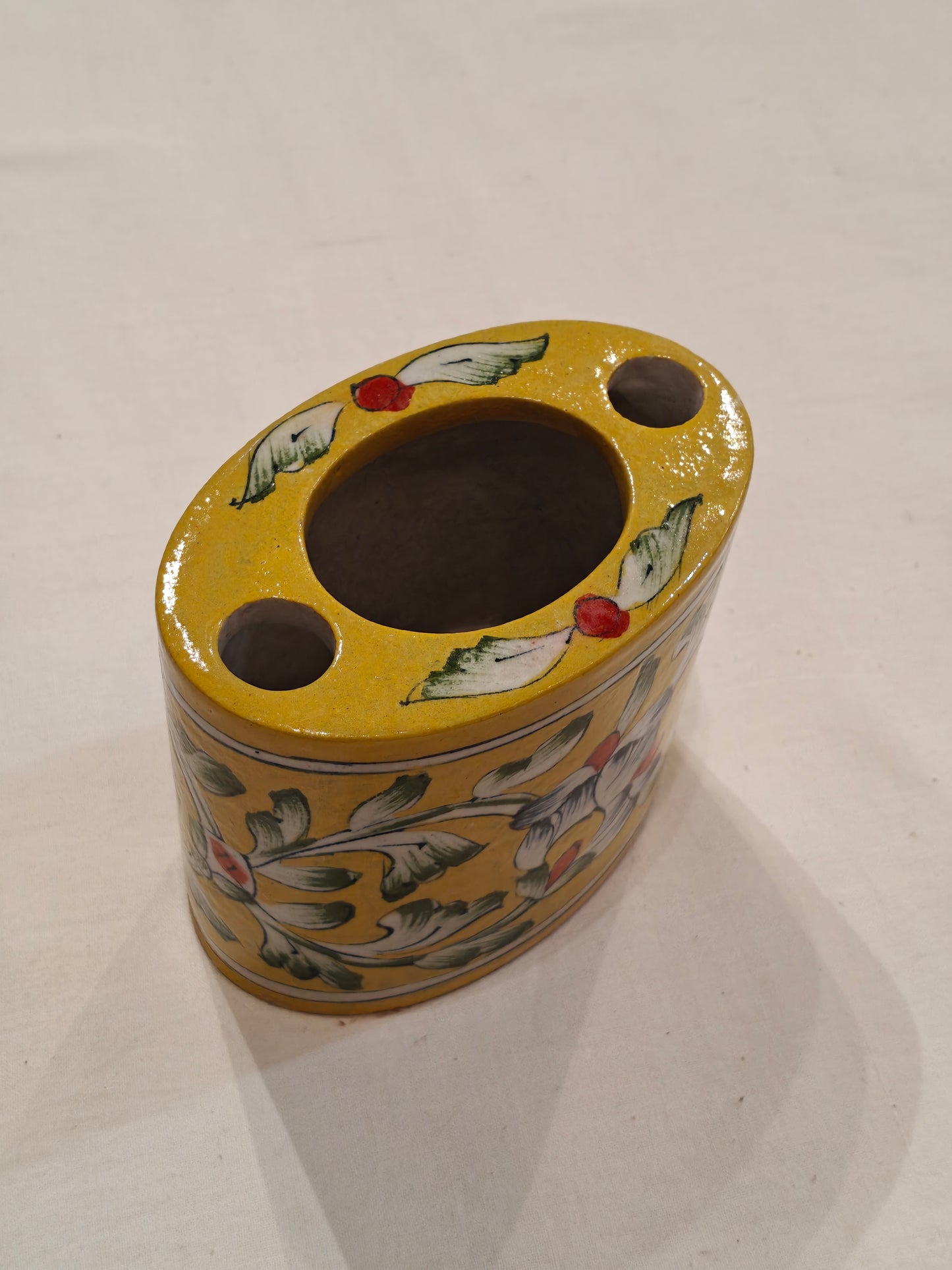 Blue pottery Handcrafted ceramic pen holder / tooth brush holder