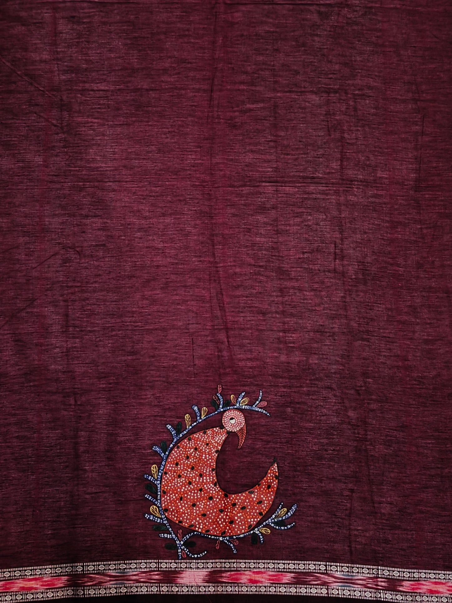 Hand crafted unstitched blouse fabrics on handloom cotton base - Hand painted / embroidered - click to see designs and colors