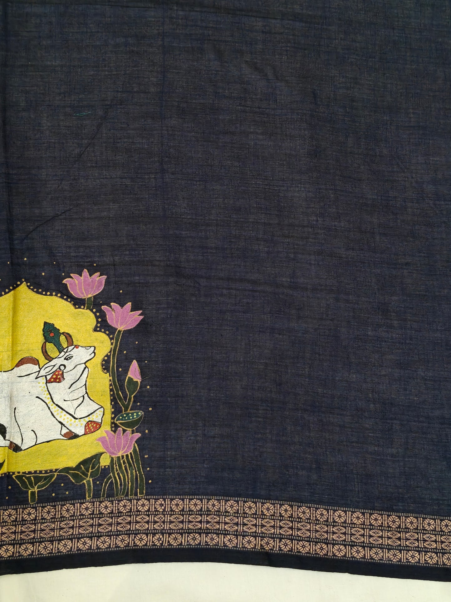 Hand crafted unstitched blouse fabrics on handloom cotton base - Hand painted / embroidered - click to see designs and colors