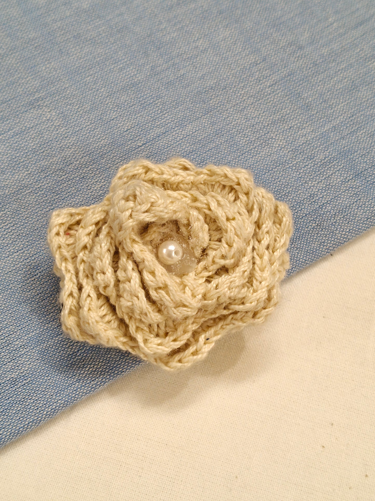 Rose shaped Handcrafted crochet brooch
