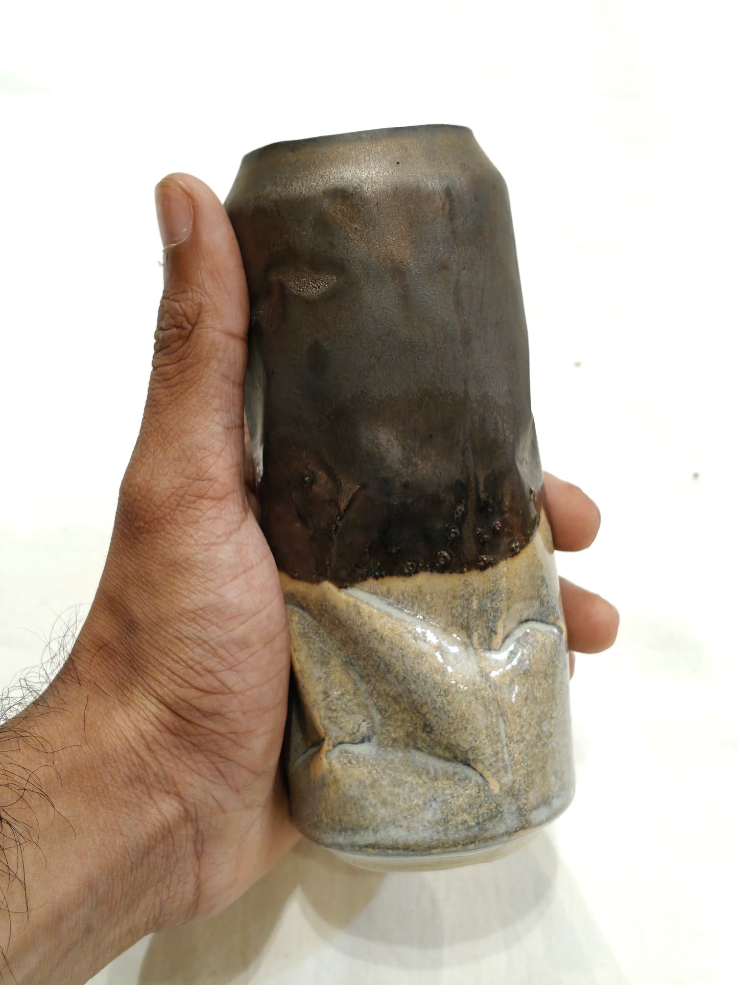 Crushed cool drink / beer can look alike - Handcrafted vase / decor / organizer