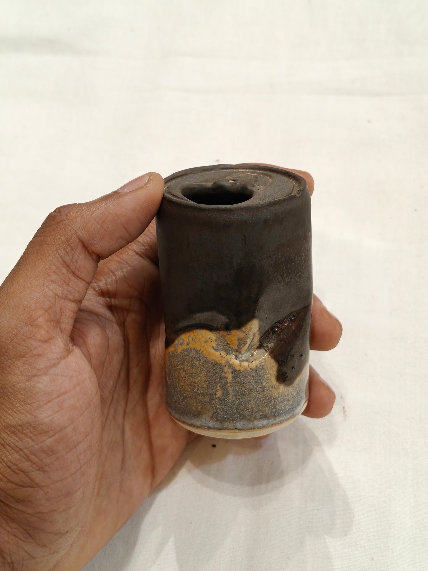 Crushed cool drink / beer can look alike - Handcrafted vase / decor / organizer