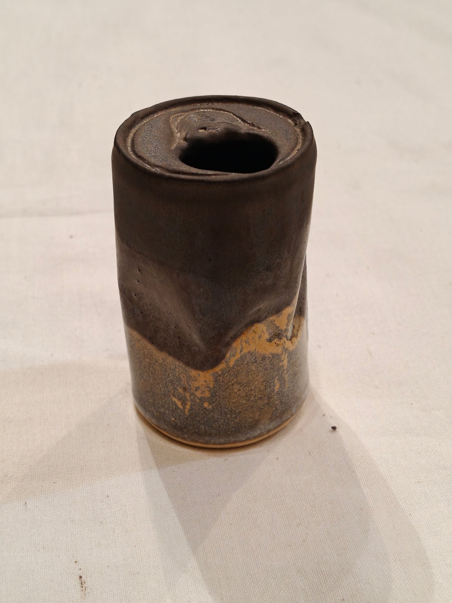 Crushed cool drink / beer can look alike - Handcrafted vase / decor / organizer