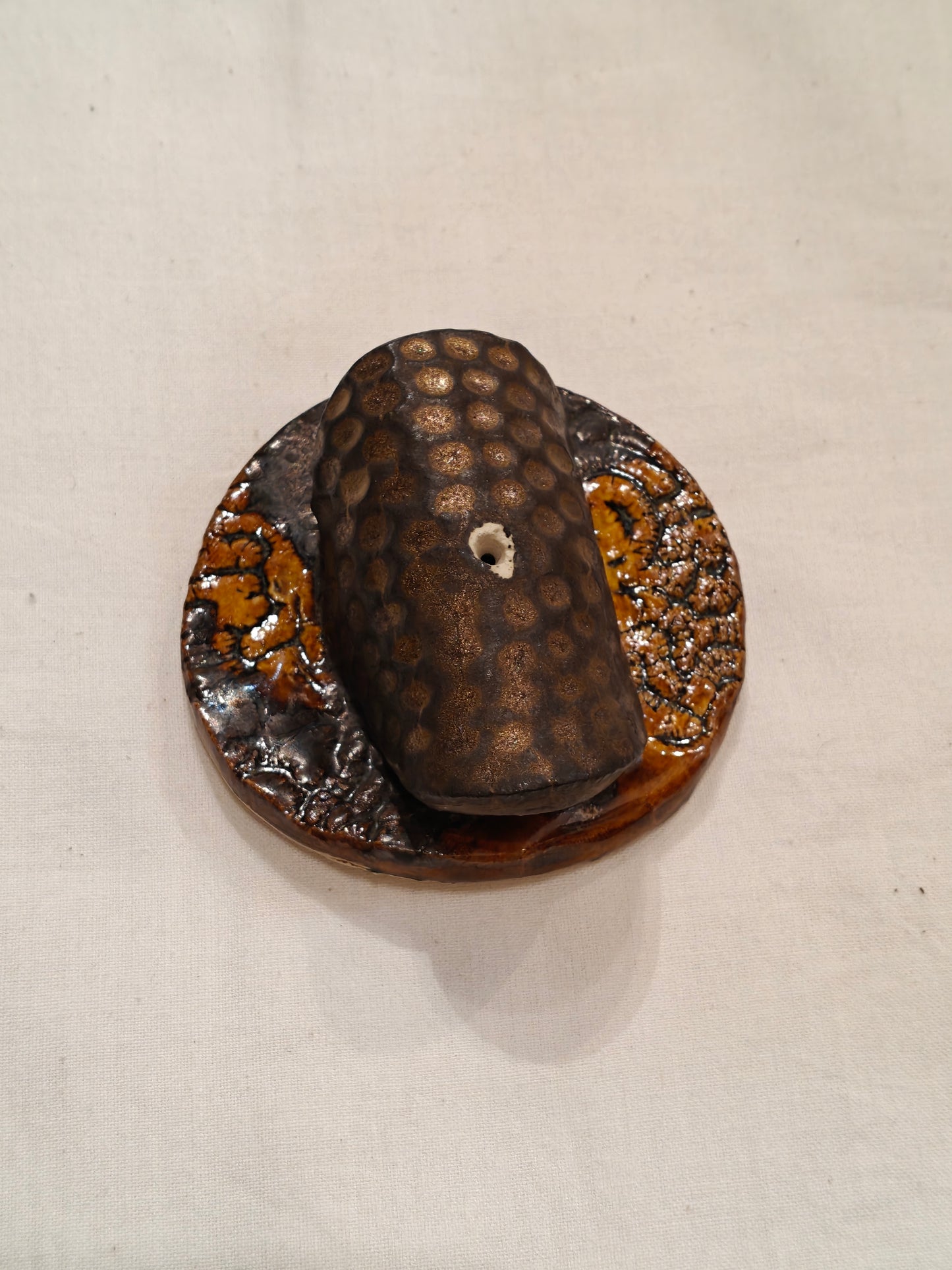 Brown Ceramic handcrafted Incense holder