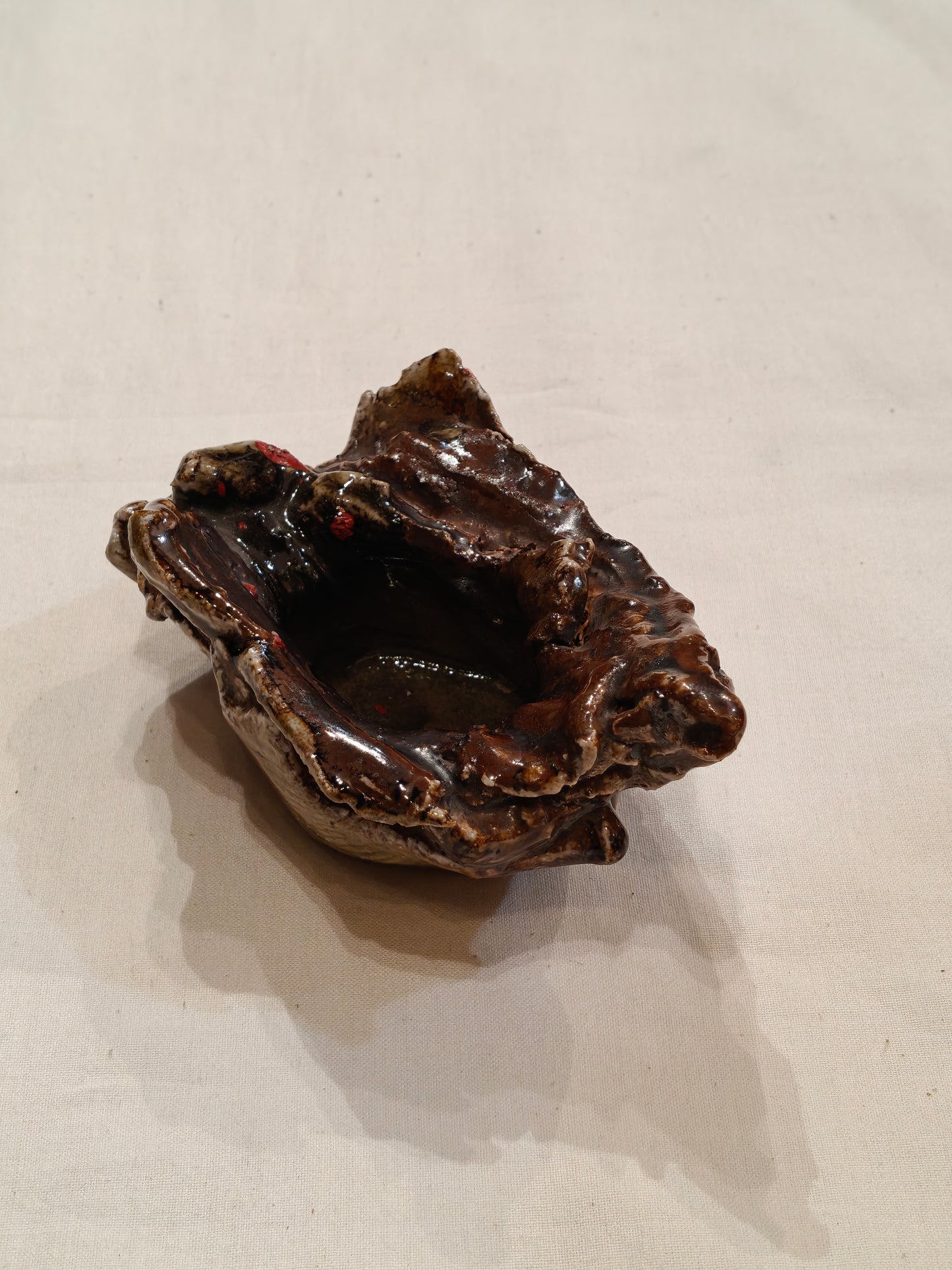 Brown log shaped Ceramic unique handcrafted ash tray