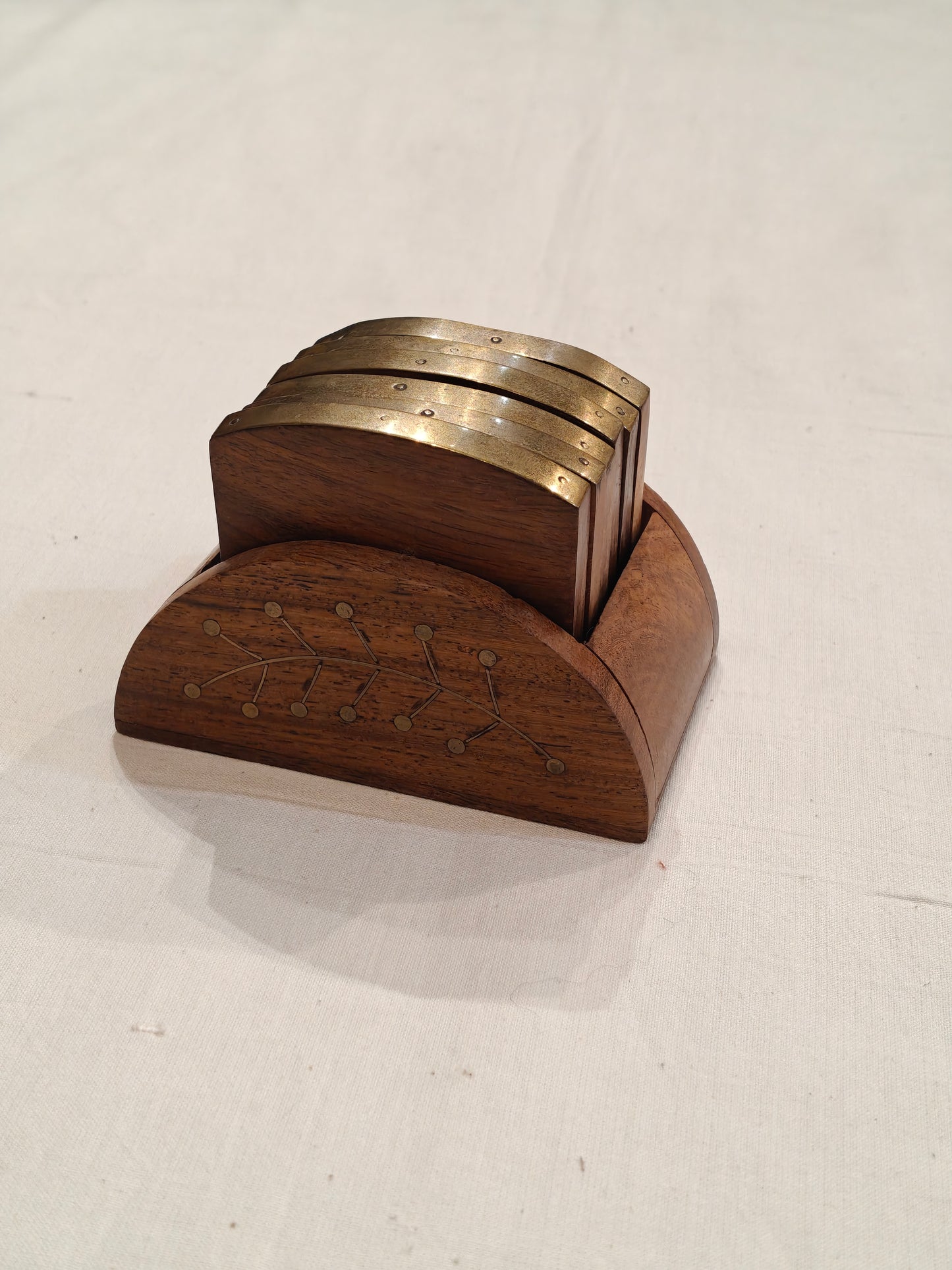 Wooden brass inlay work Coasters