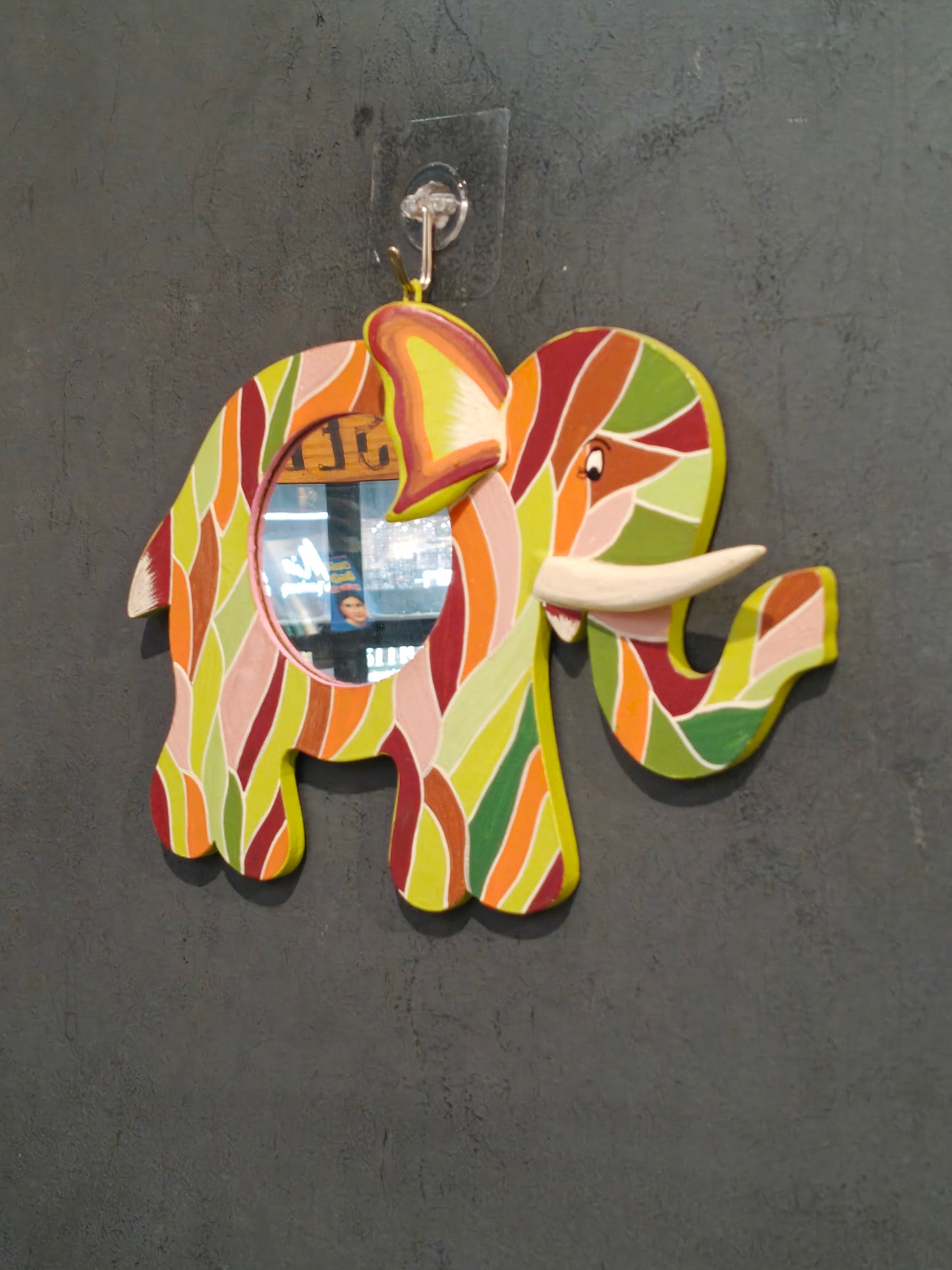 Colorful Elephant Wooden mirror