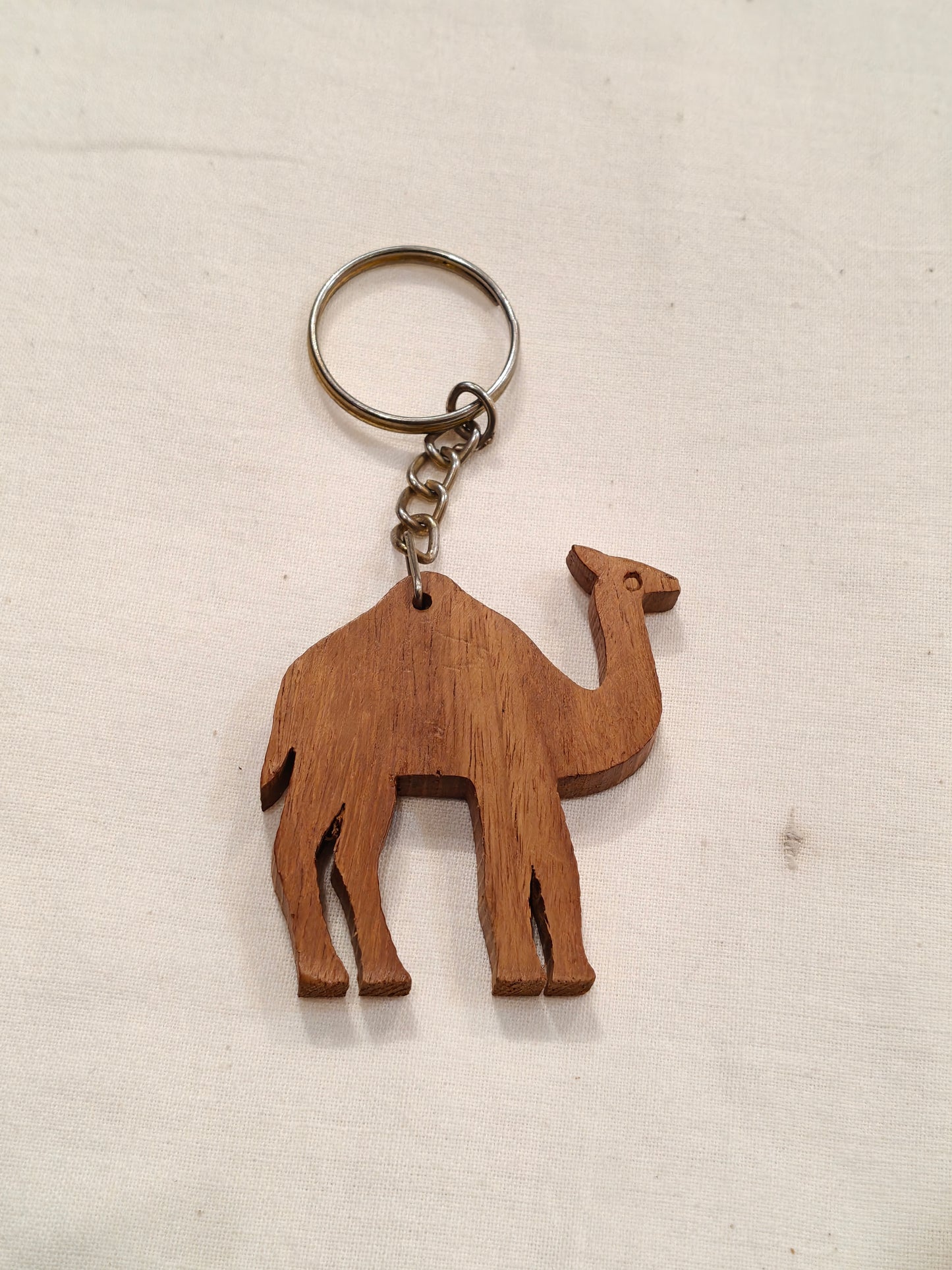 Camel wooden key ring