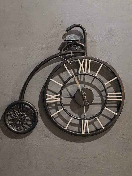 Cycle shaped quirky metal Wall clock