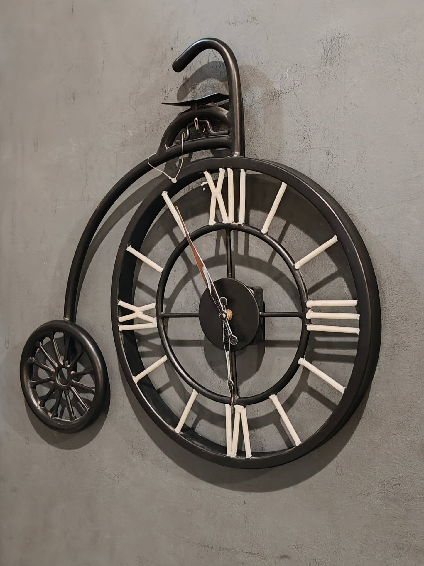Cycle shaped quirky metal Wall clock