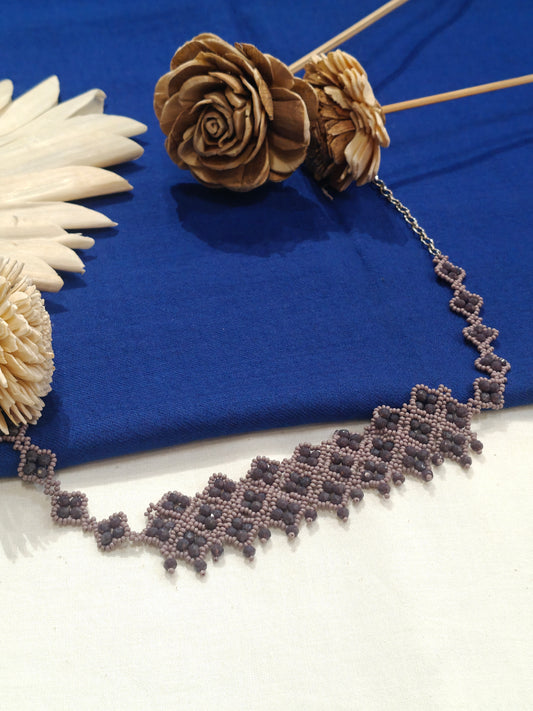Purple poth beads handmade choker neckpiece