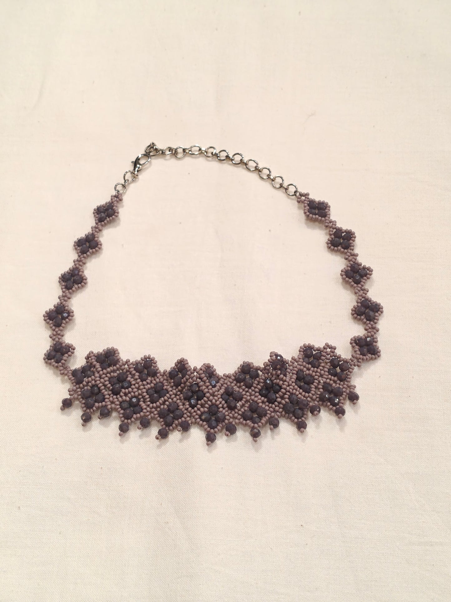 Purple poth beads handmade choker neckpiece