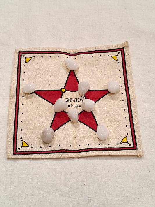 Panch kone / Nakshatra Vilayattu / Nav Goti Game - printed on Handloom fabric base