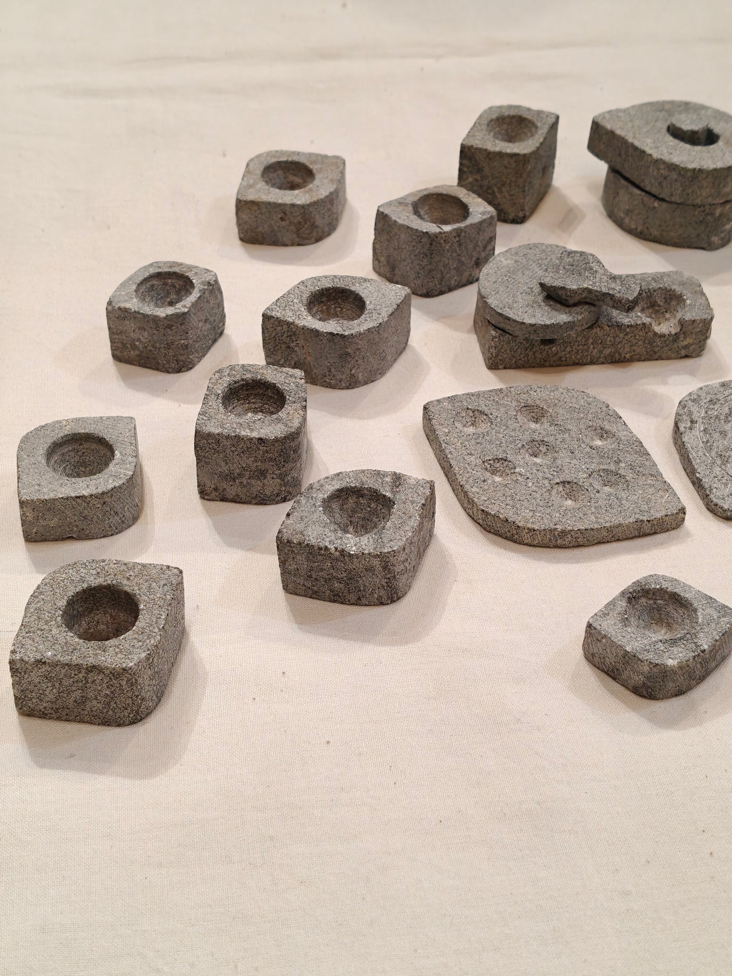 Handmade pretend play 22 piece kitchen set - Handcrafted in soap stone