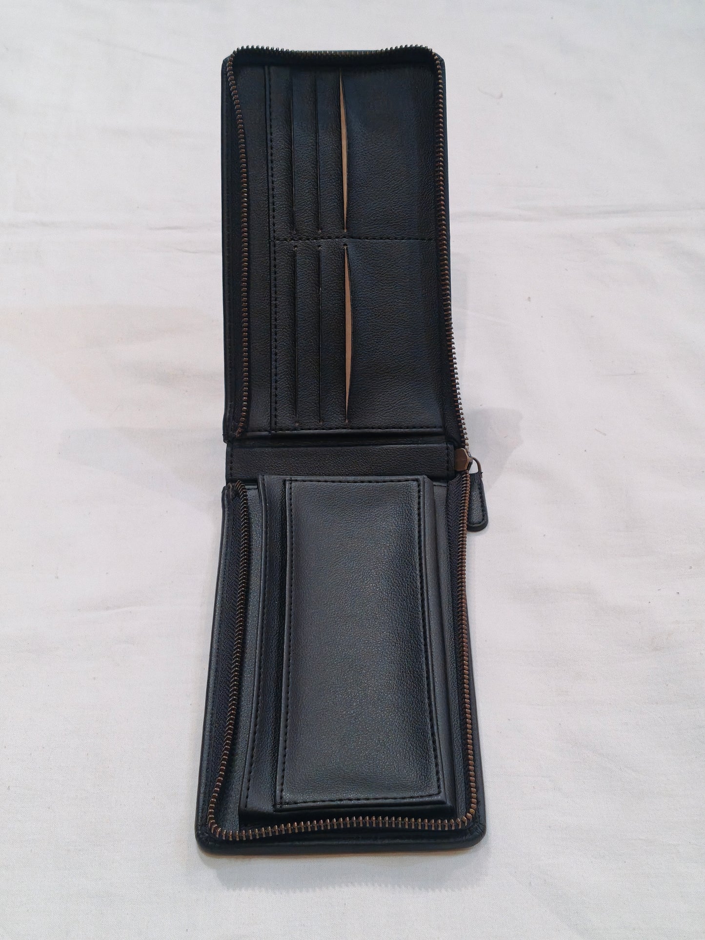 Vegan leather phone wallet in handcrafted leather