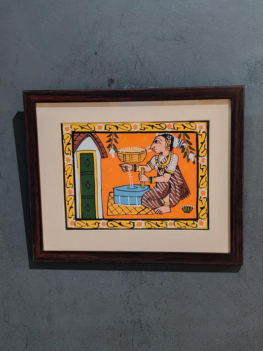 Cheriyal handpainted paintings wall frames - 11 × 9 Inches