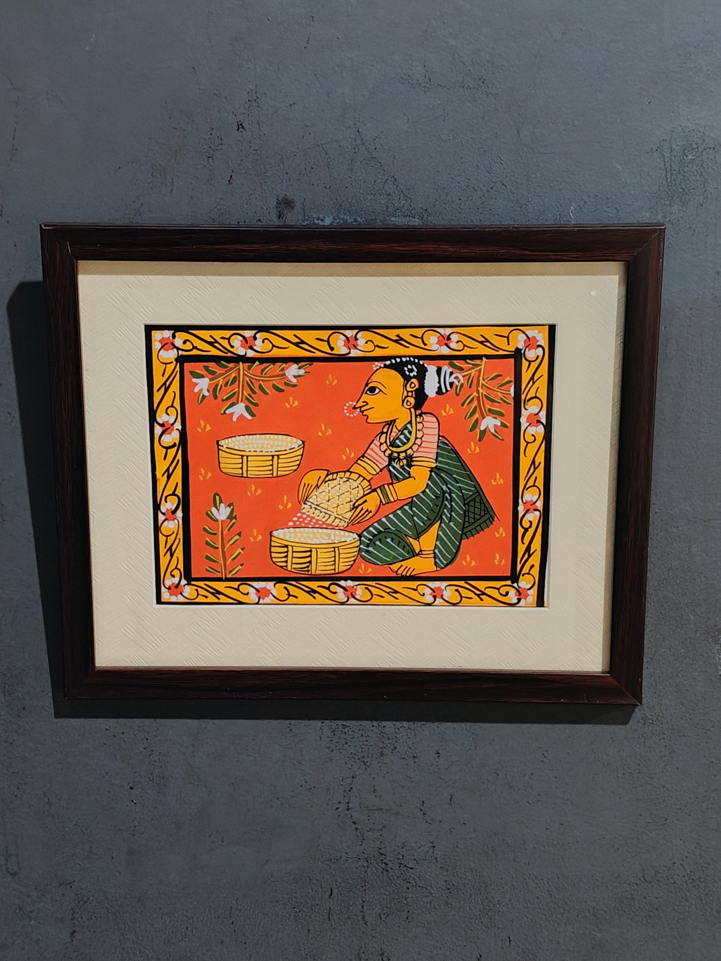 Cheriyal handpainted paintings wall frames - 11 × 9 Inches