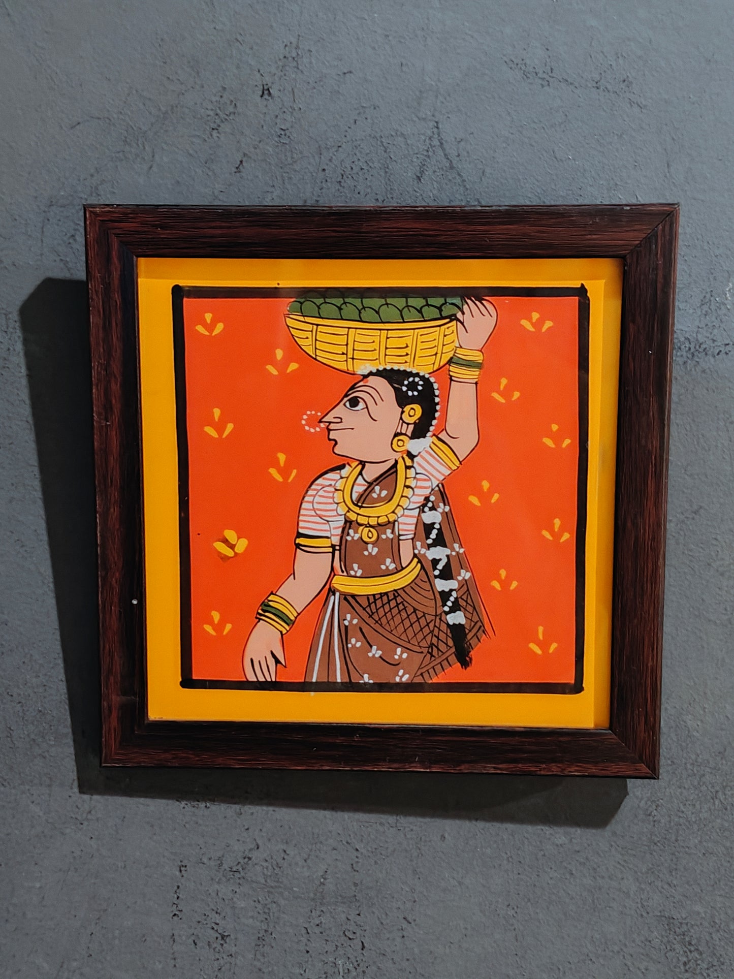 Cheriyal handpainted paintings - wall frames cum table decors - 7 × 7 Inches