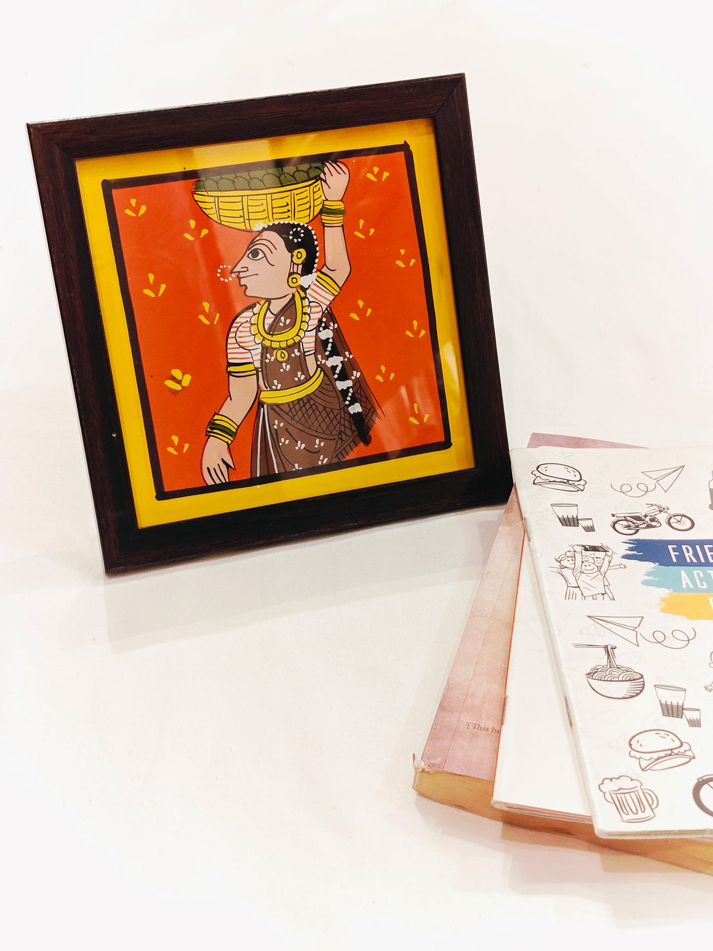 Cheriyal handpainted paintings - wall frames cum table decors - 7 × 7 Inches