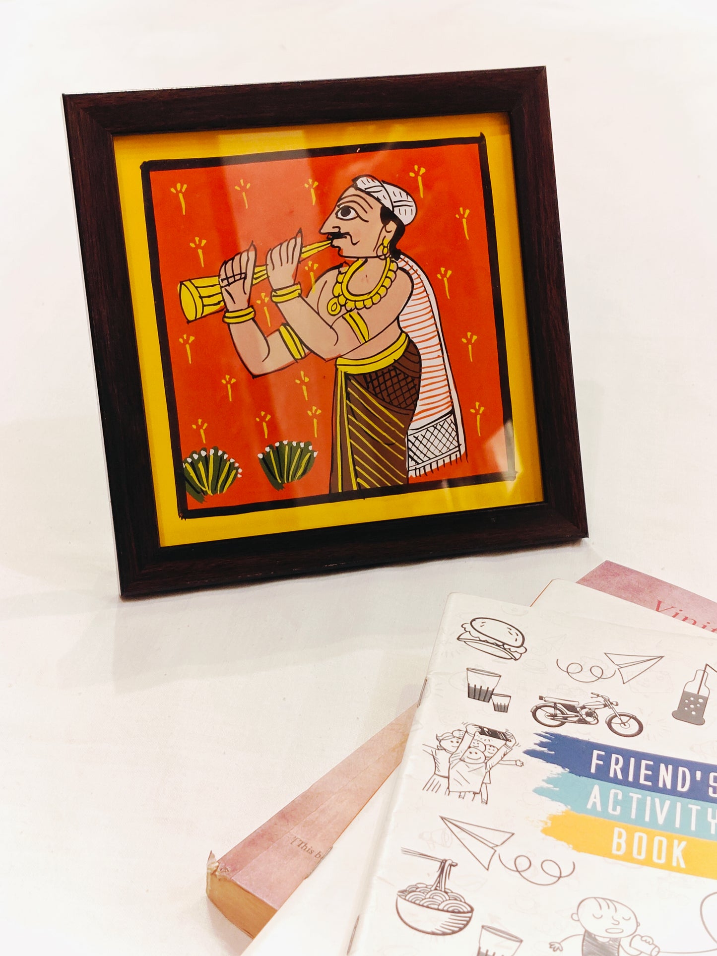 Cheriyal handpainted paintings - wall frames cum table decors - 7 × 7 Inches