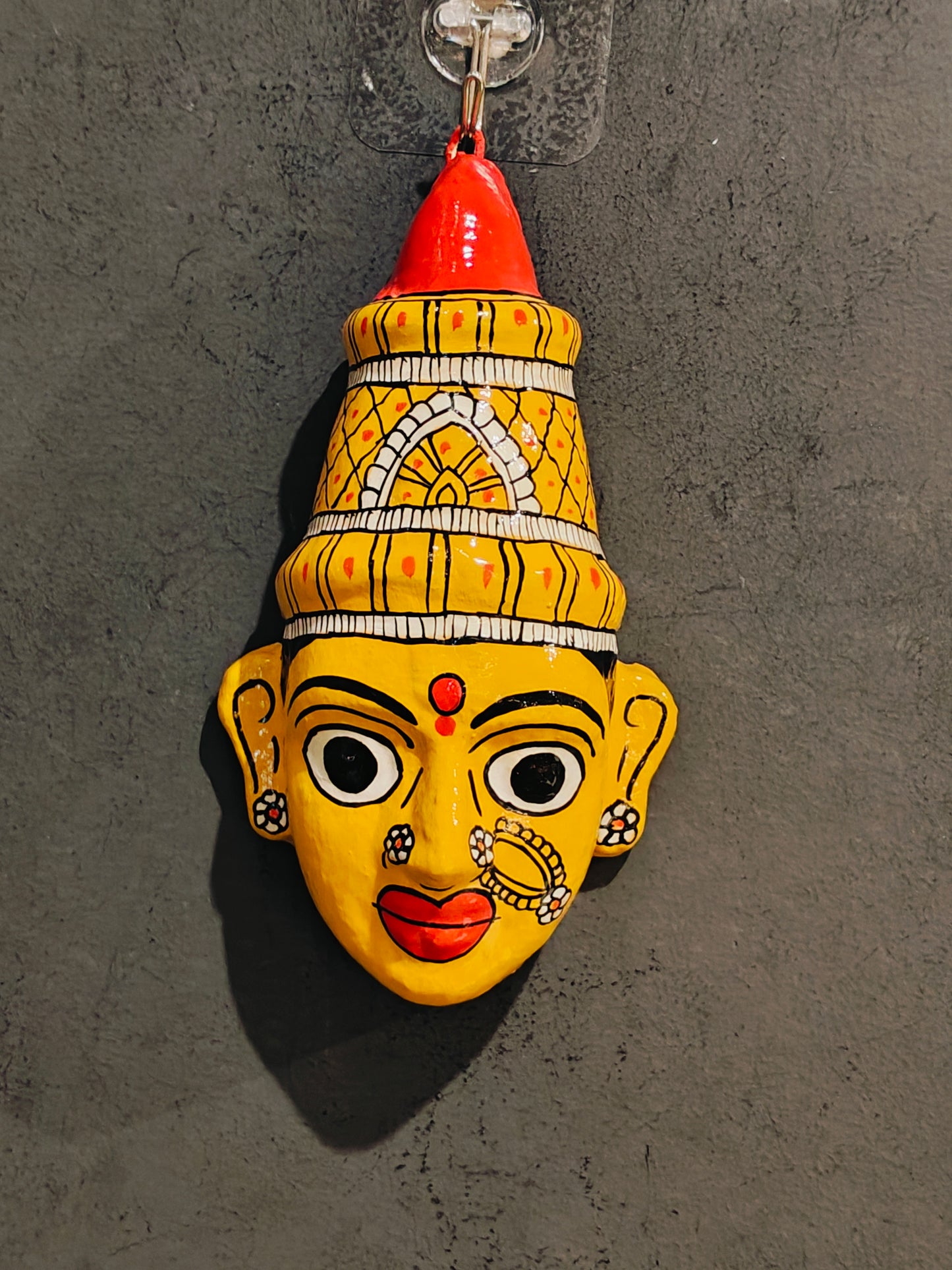 Ram and Sita handcrafted Cheriyal mask pair - 7 inches size