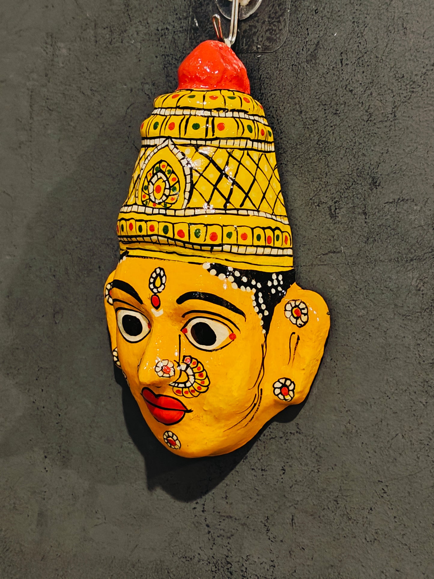 Ram and Sita handcrafted Cheriyal mask pair - 8 inches size