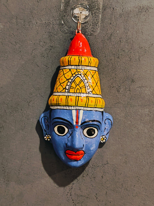 Ram and Sita handcrafted Cheriyal mask pair - 7 inches size