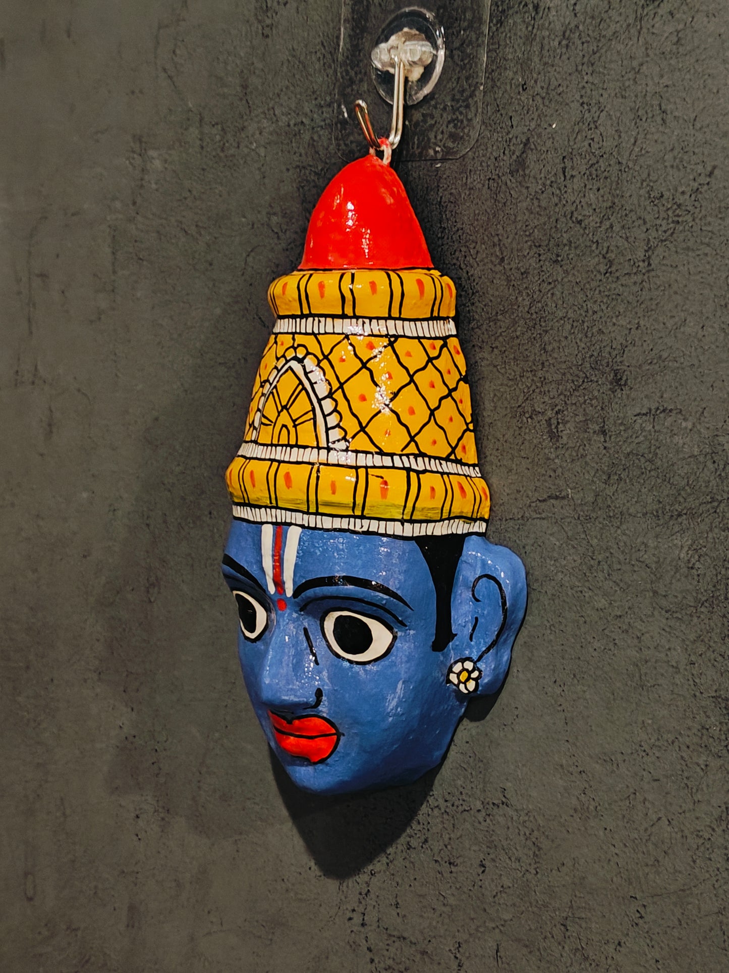 Ram and Sita handcrafted Cheriyal mask pair - 7 inches size