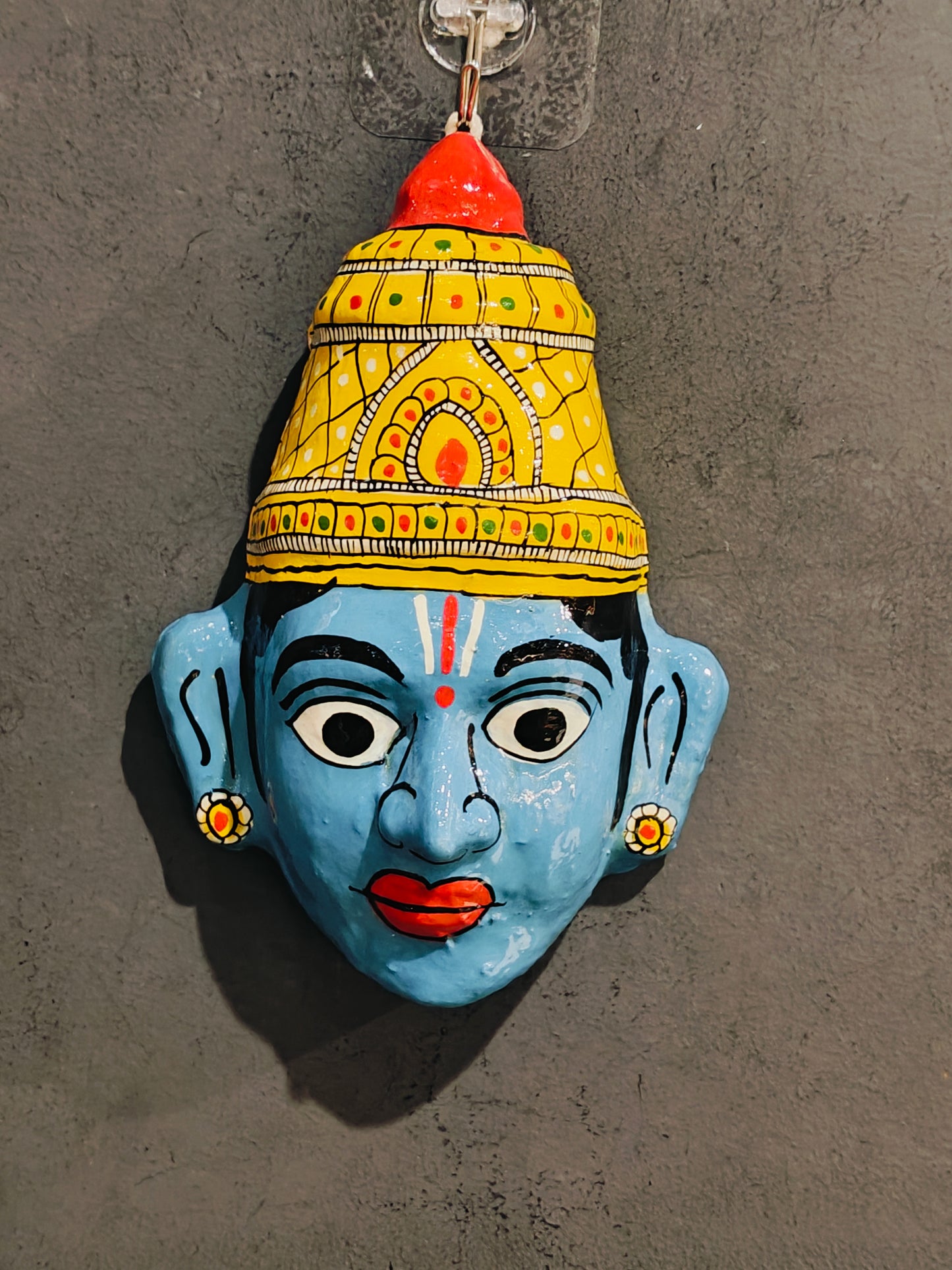 Ram and Sita handcrafted Cheriyal mask pair - 8 inches size