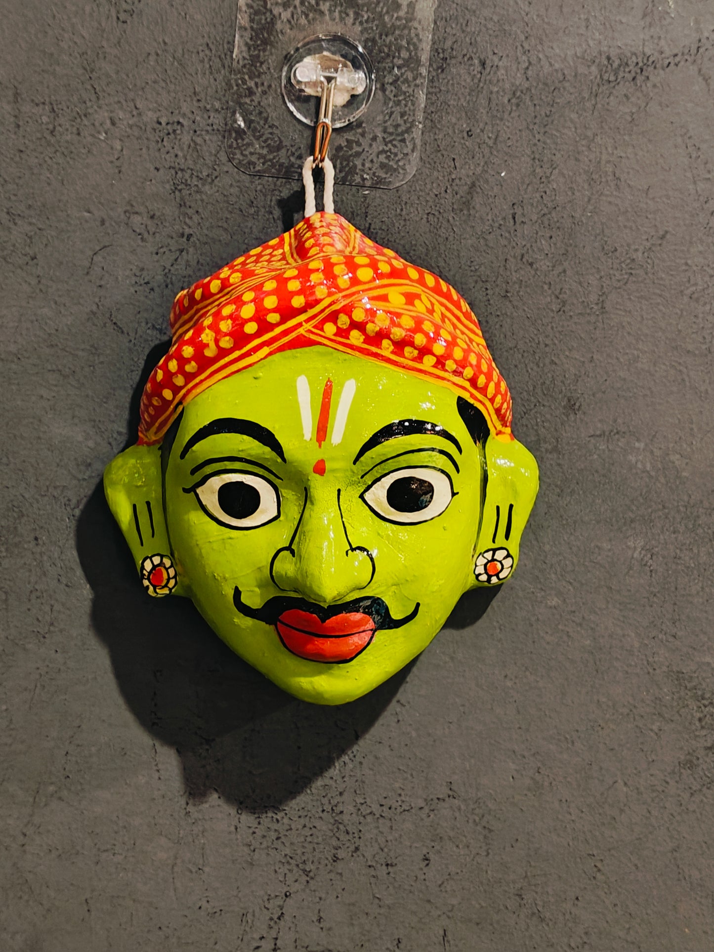 Man and woman handcrafted Cheriyal mask pair - 5 Inches size - multiple colors available