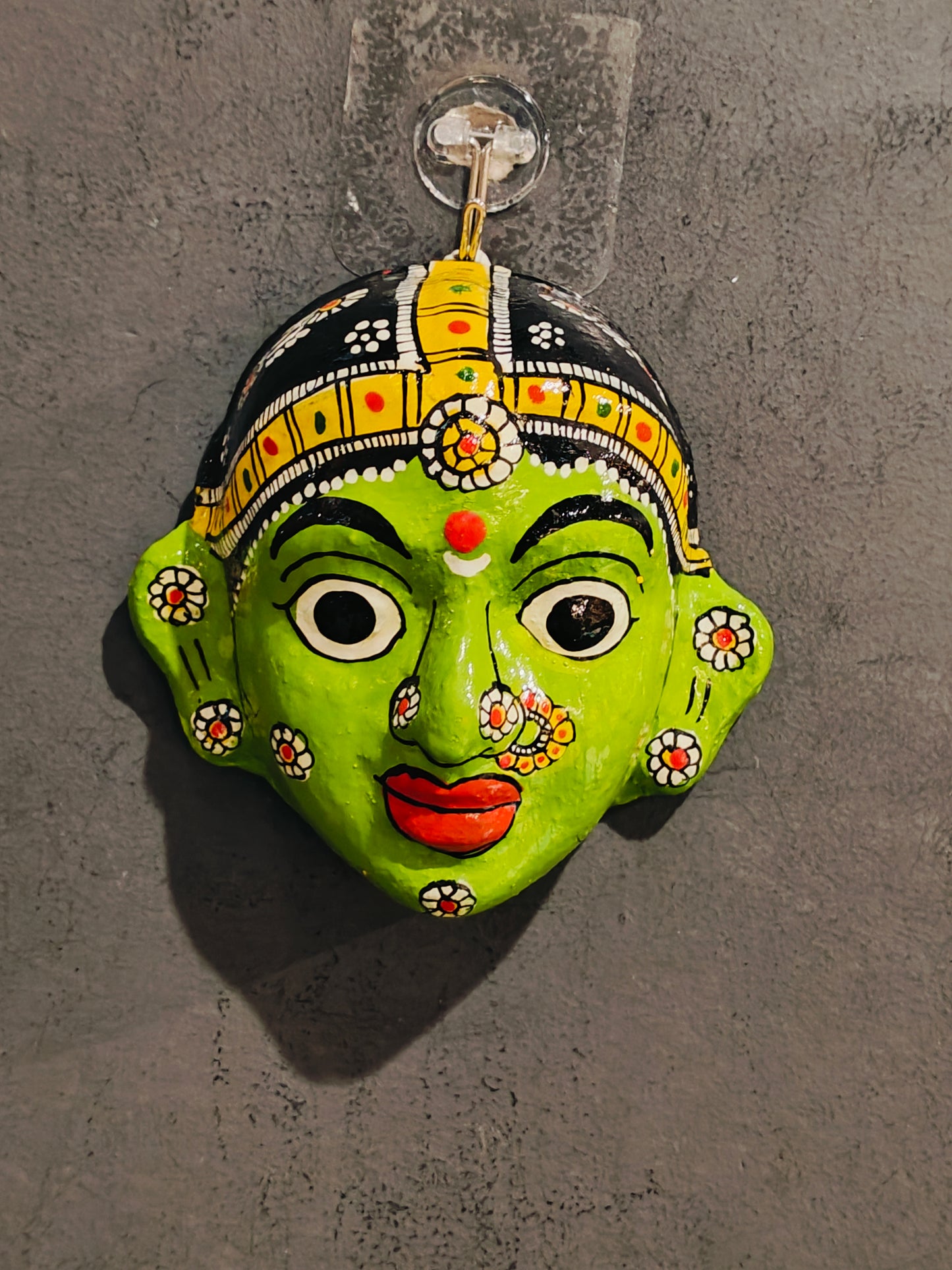 Man and woman handcrafted Cheriyal mask pair - 5 Inches size - multiple colors available