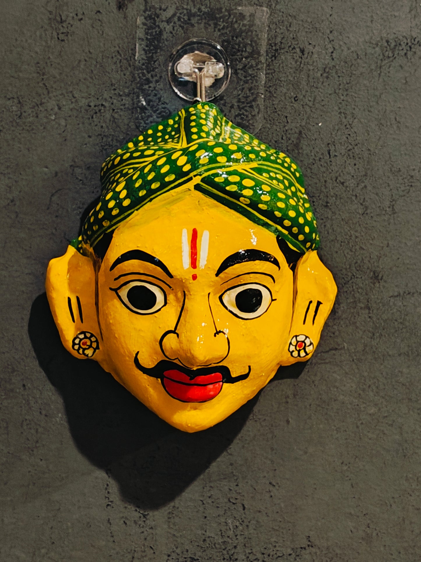 Man and woman handcrafted Cheriyal mask pair - 5 Inches size - multiple colors available