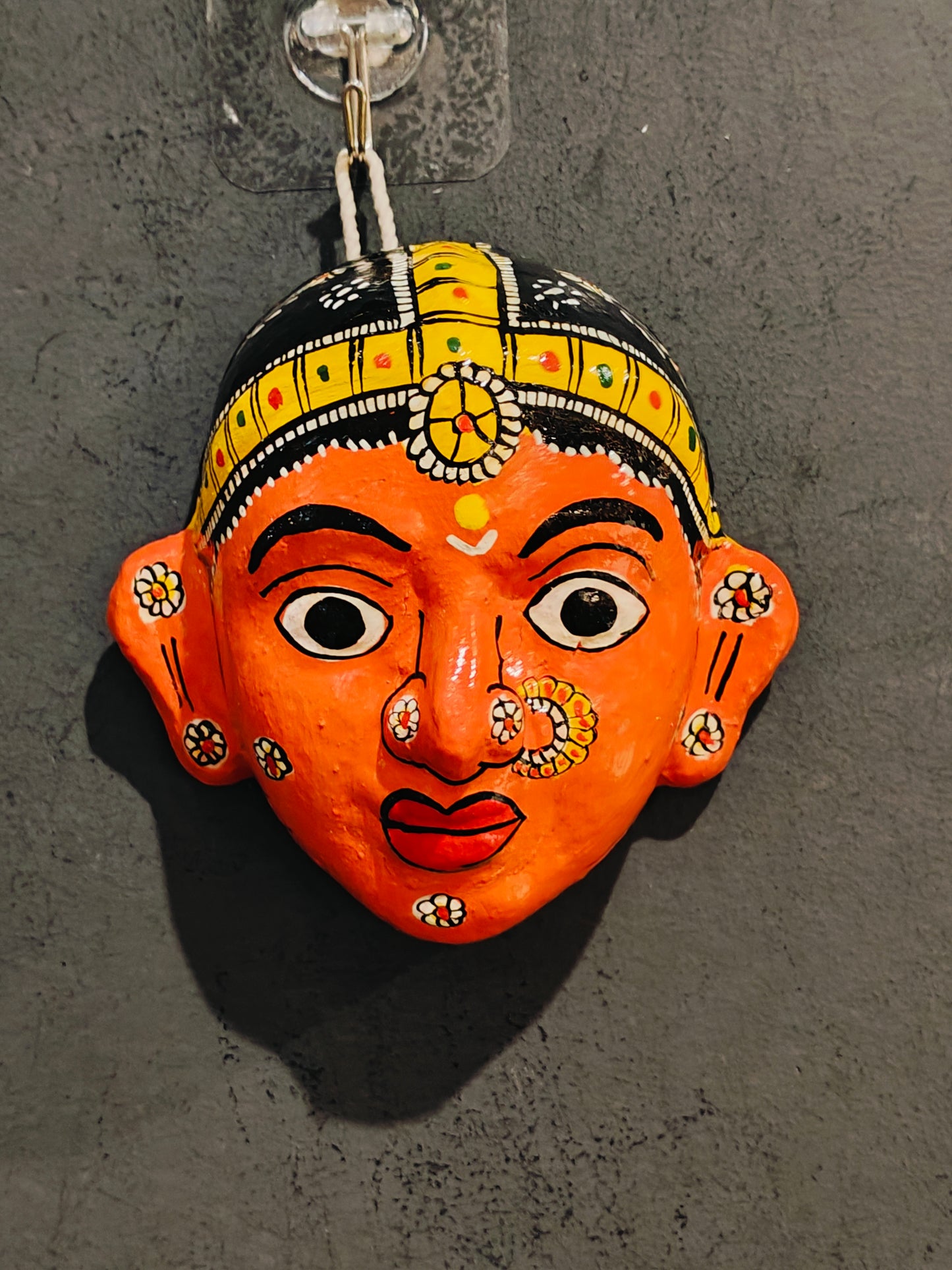 Man and woman handcrafted Cheriyal mask pair - 5 Inches size - multiple colors available