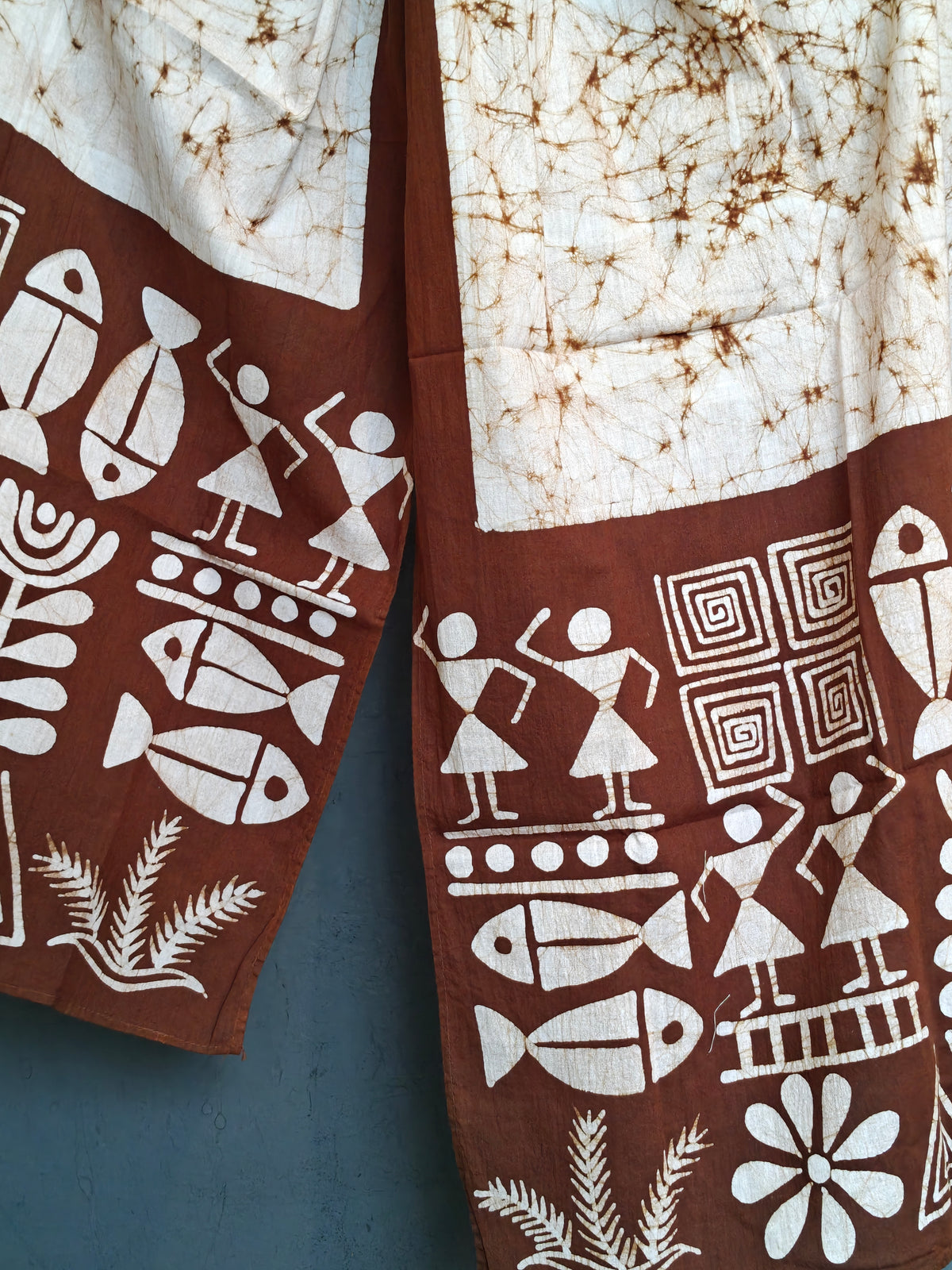 Hand painted wax batik hand crafted cotton stole - click to see designs