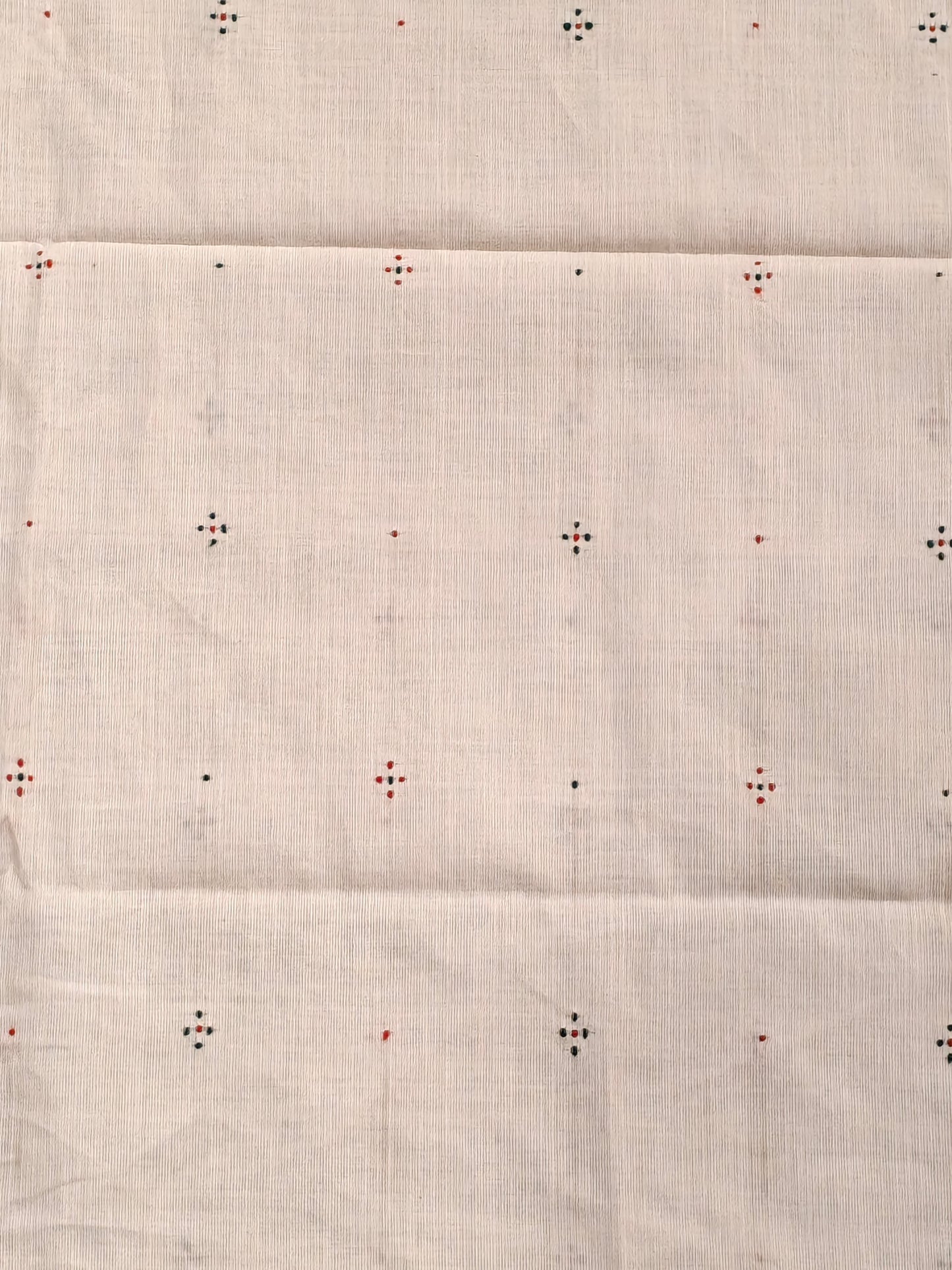 Off white tangaliya dot pattern soft cotton handwoven fabric