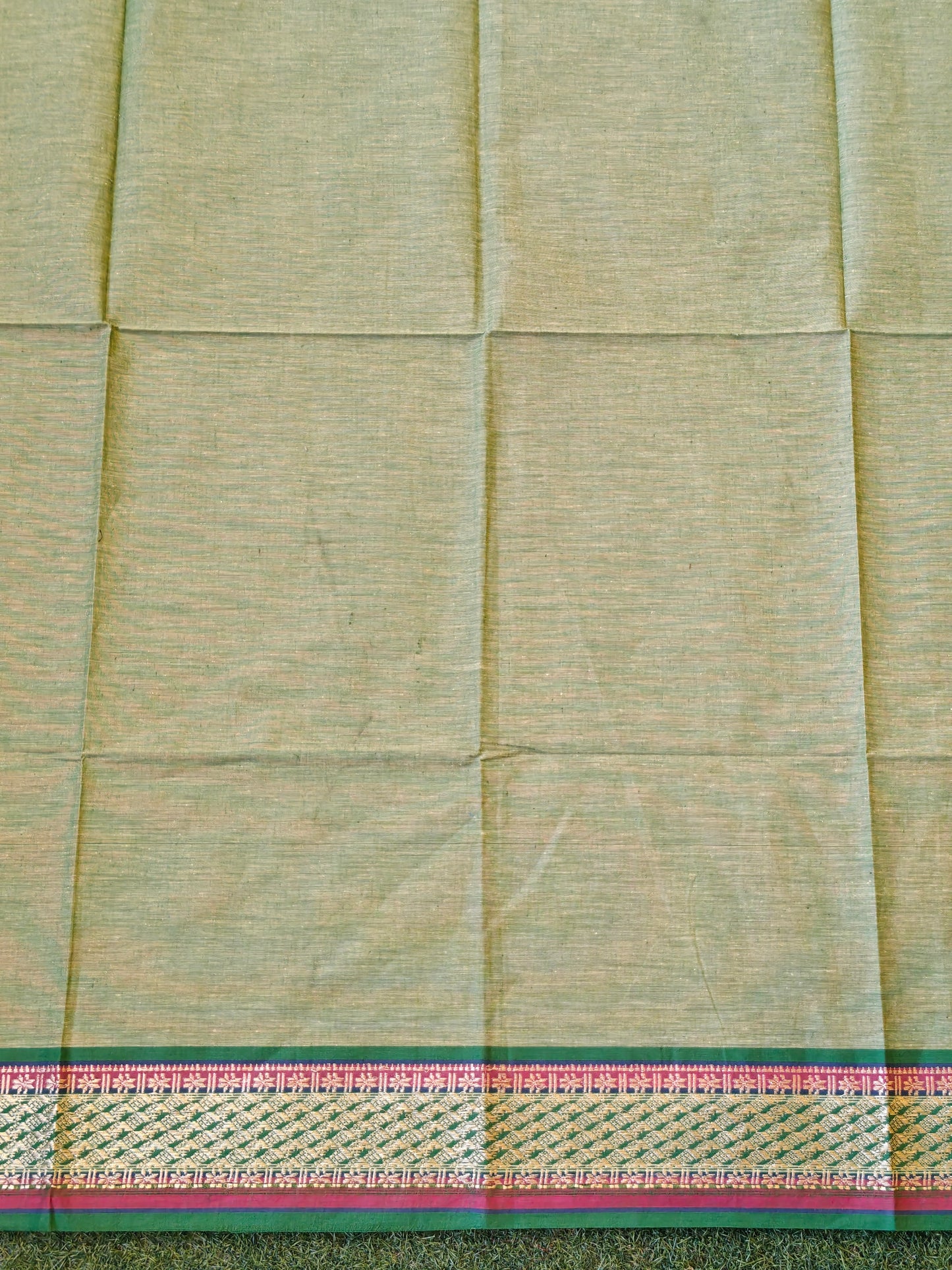 Narayanpet cotton unstitched blouse piece with borders - return gifts for pooja