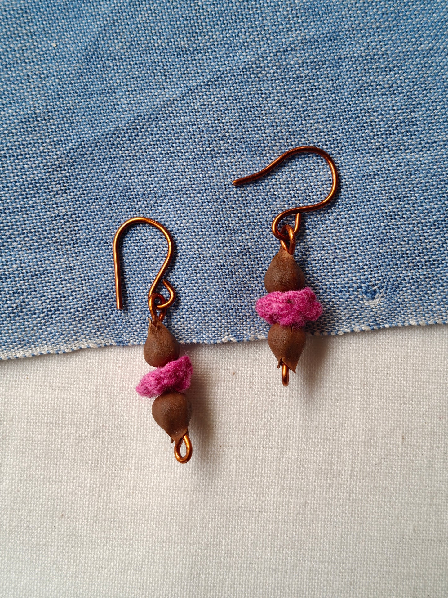 Handcrafted earrings designed with seed