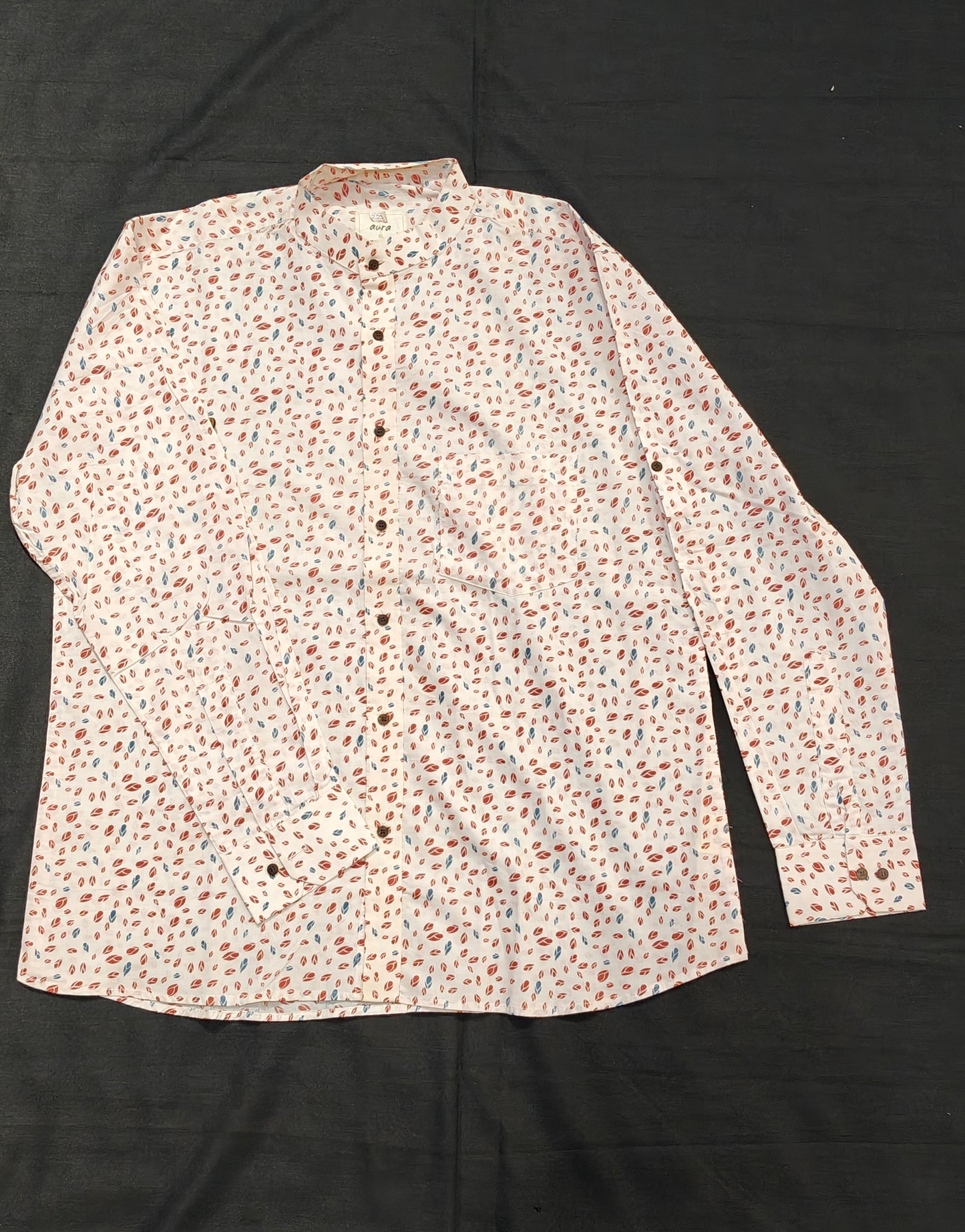 White printed long sleeved shirt for men