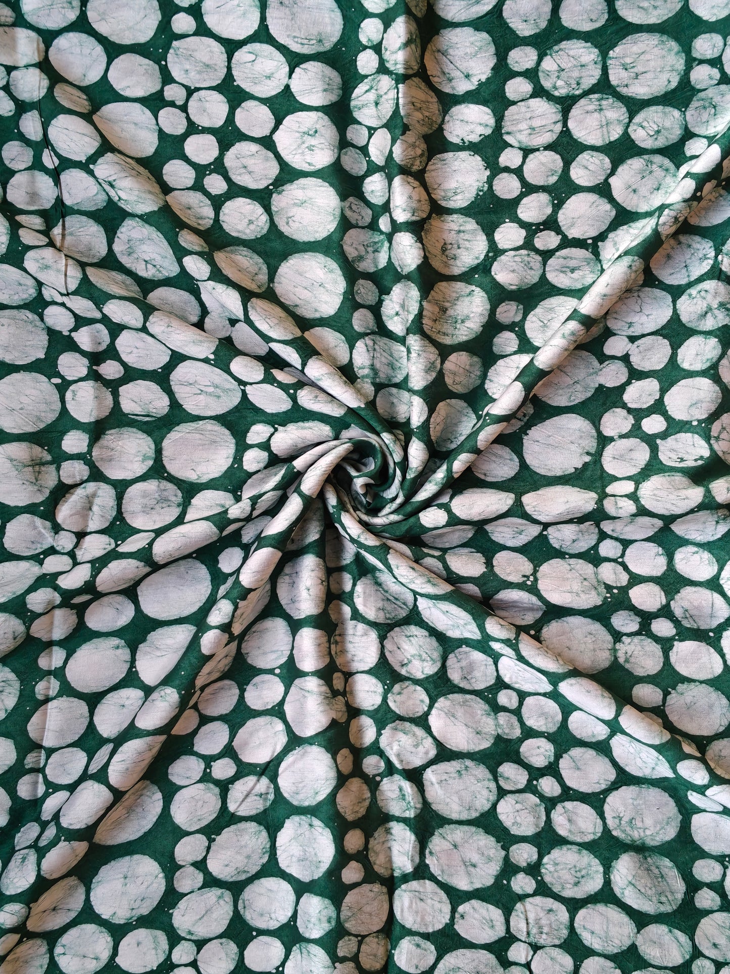 Dark green with bubble pattern handloom fabric