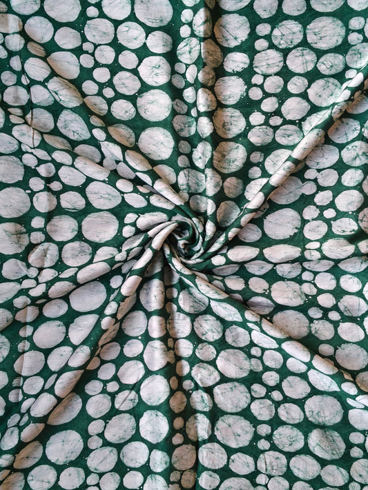 Dark green with bubble pattern handloom fabric