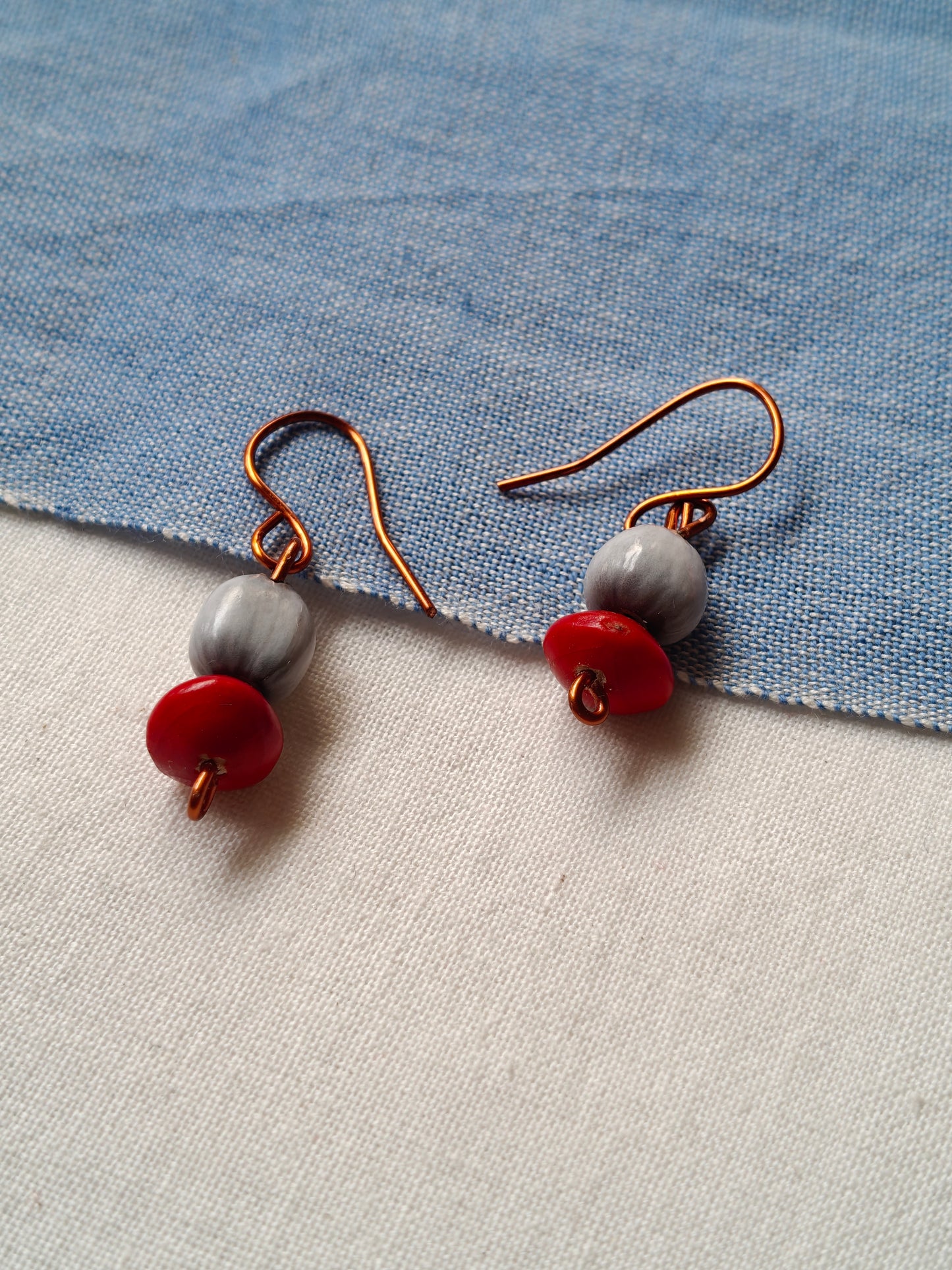 Handcrafted earrings designed with seed