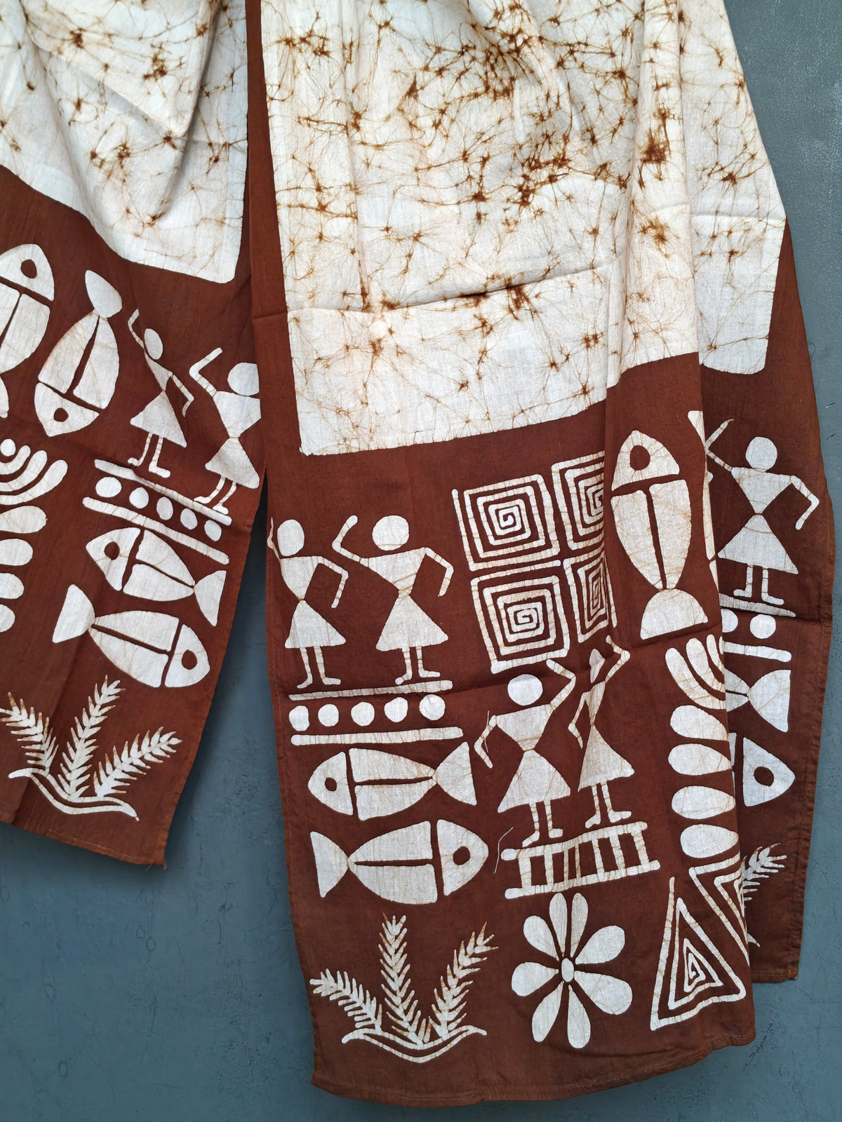 Hand painted wax batik hand crafted cotton stole - click to see designs