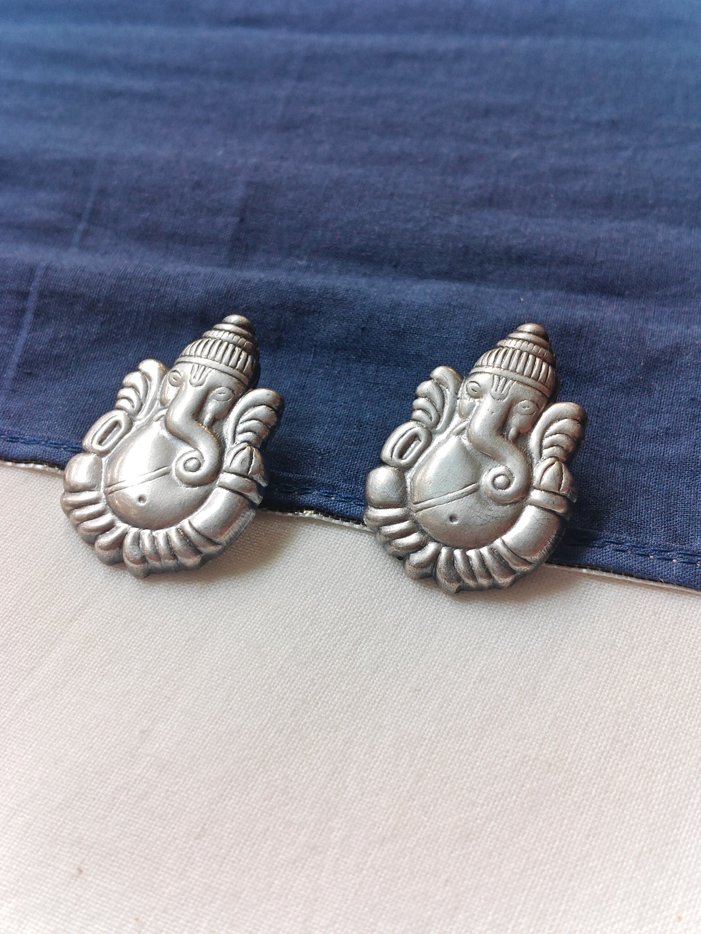Ganesh stud earrings in 92.5 sterling silver