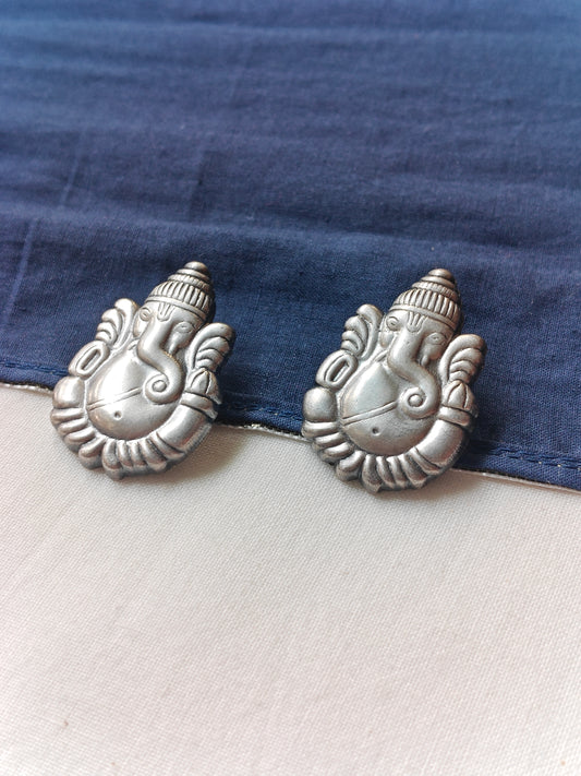 Ganesh stud earrings in 92.5 sterling silver